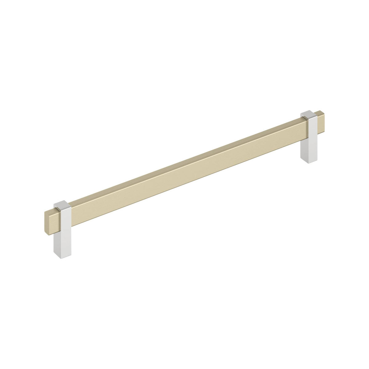 Mulino 101/16 inch (256mm) CentertoCenter Golden Champagne/Polished Chrome Cabinet Pull