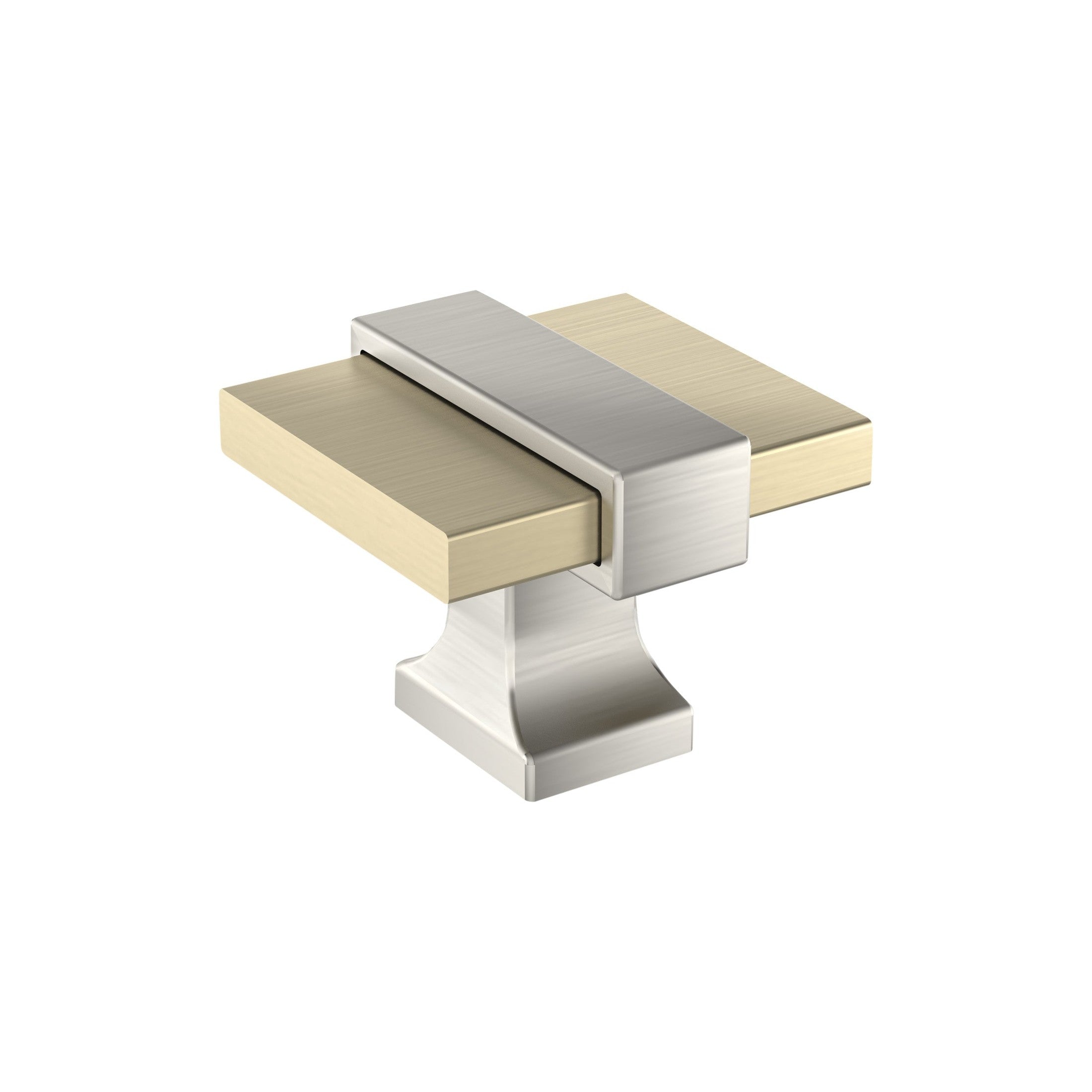 Overton 13/8 inch (35mm) Length Golden Champagne/Satin Nickel Cabinet Knob