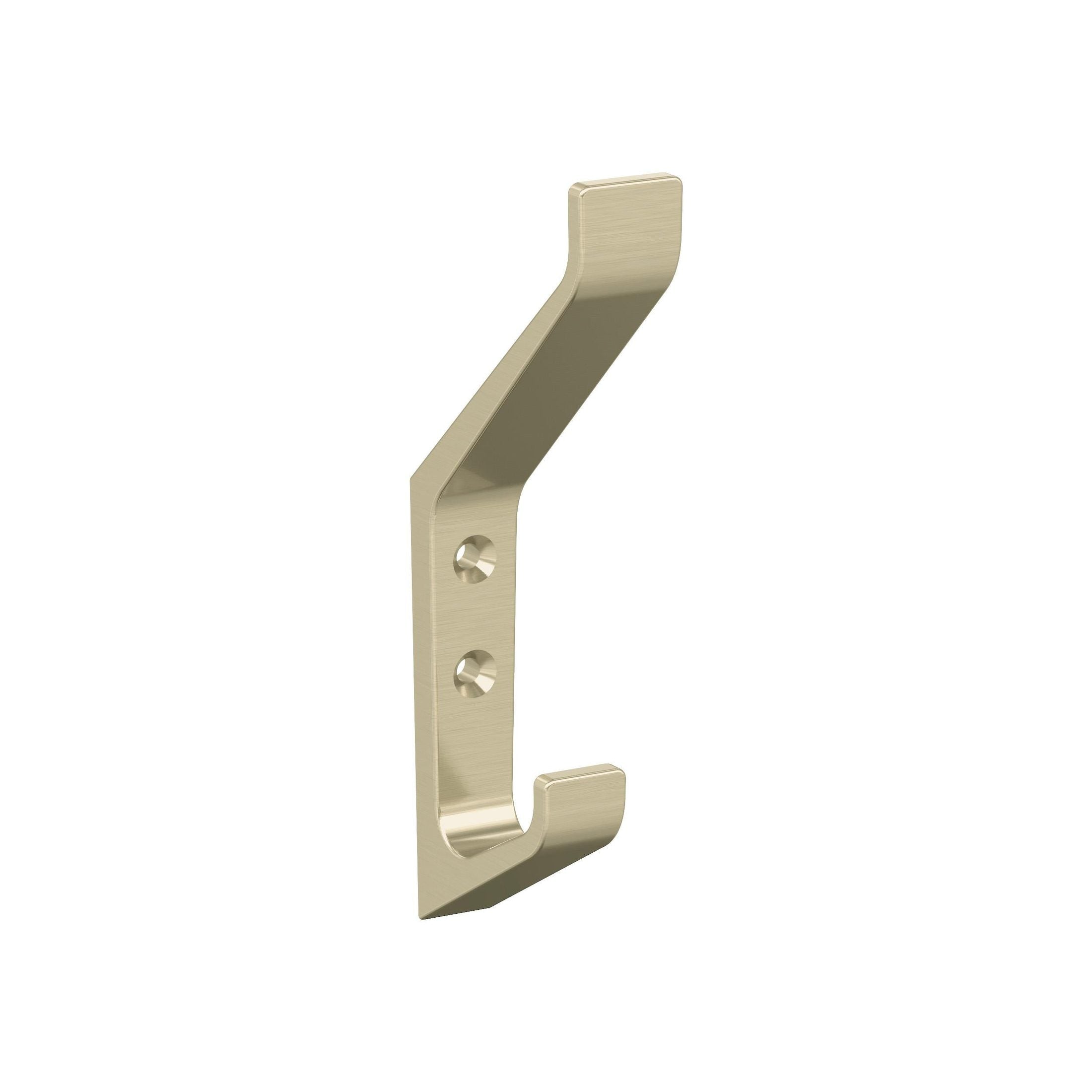 Emerge Double Prong Golden Champagne Decorative Wall Hook