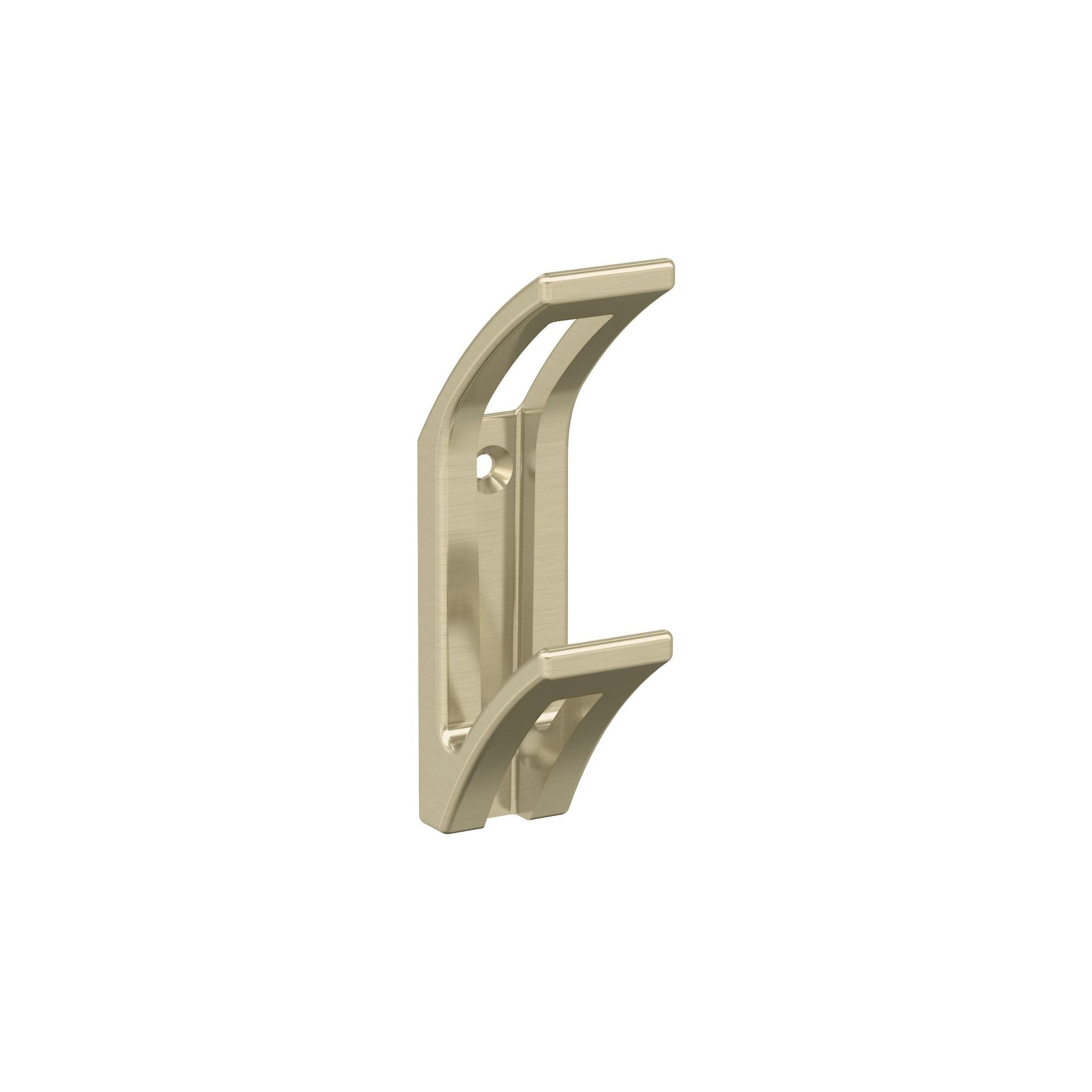 Avid Double Prong Golden Champagne Decorative Wall Hook