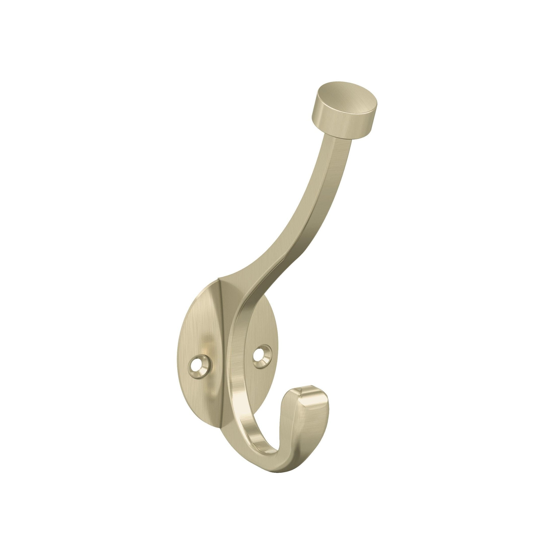 Adare Double Prong Golden Champagne Decorative Wall Hook