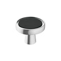 Mergence 13/8 inch (35mm) Diameter Matte Black/Polished Chrome Cabinet Knob
