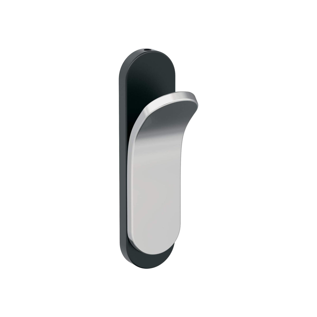 Unison Single Prong Matte Black/Polished Chrome Decorative Wall Hook