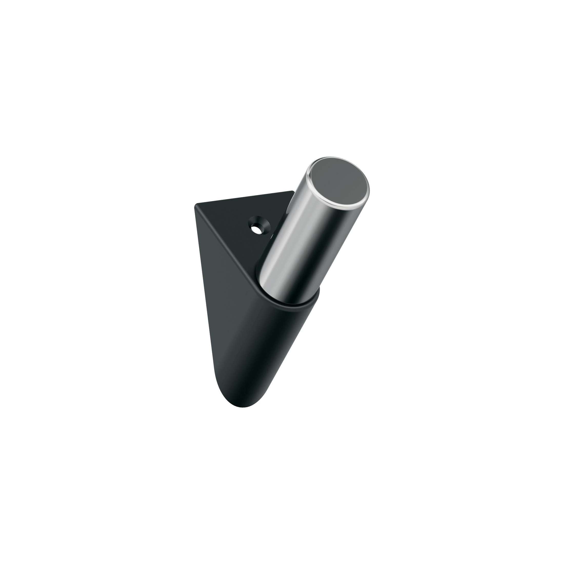 Acclivity Single Prong Matte Black/Polished Chrome Decorative Wall Hook