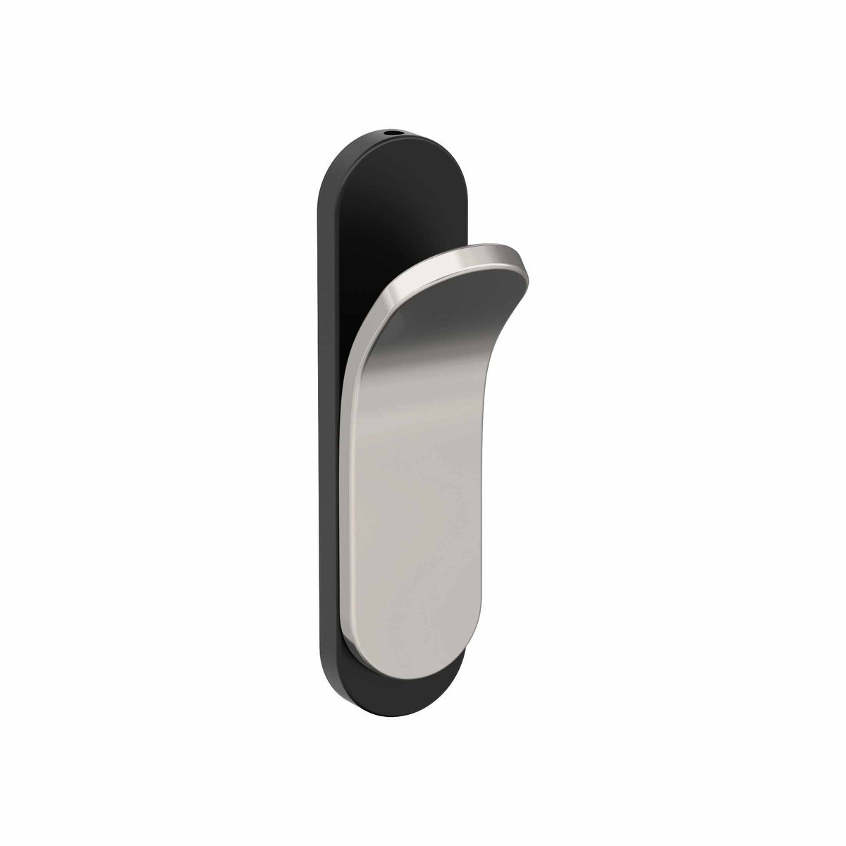 Unison Single Prong Matte Black/Polished Nickel Decorative Wall Hook