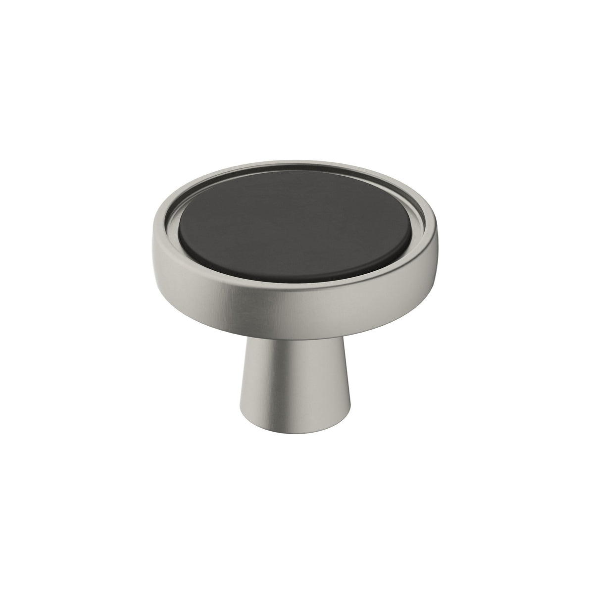 Mergence 13/8 inch (35mm) Diameter Matte Black/Satin Nickel Cabinet Knob