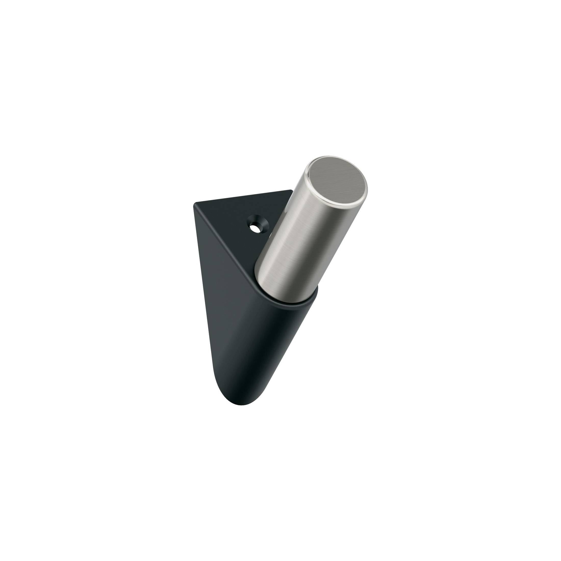 Acclivity Single Prong Matte Black/Satin Nickel Decorative Wall Hook