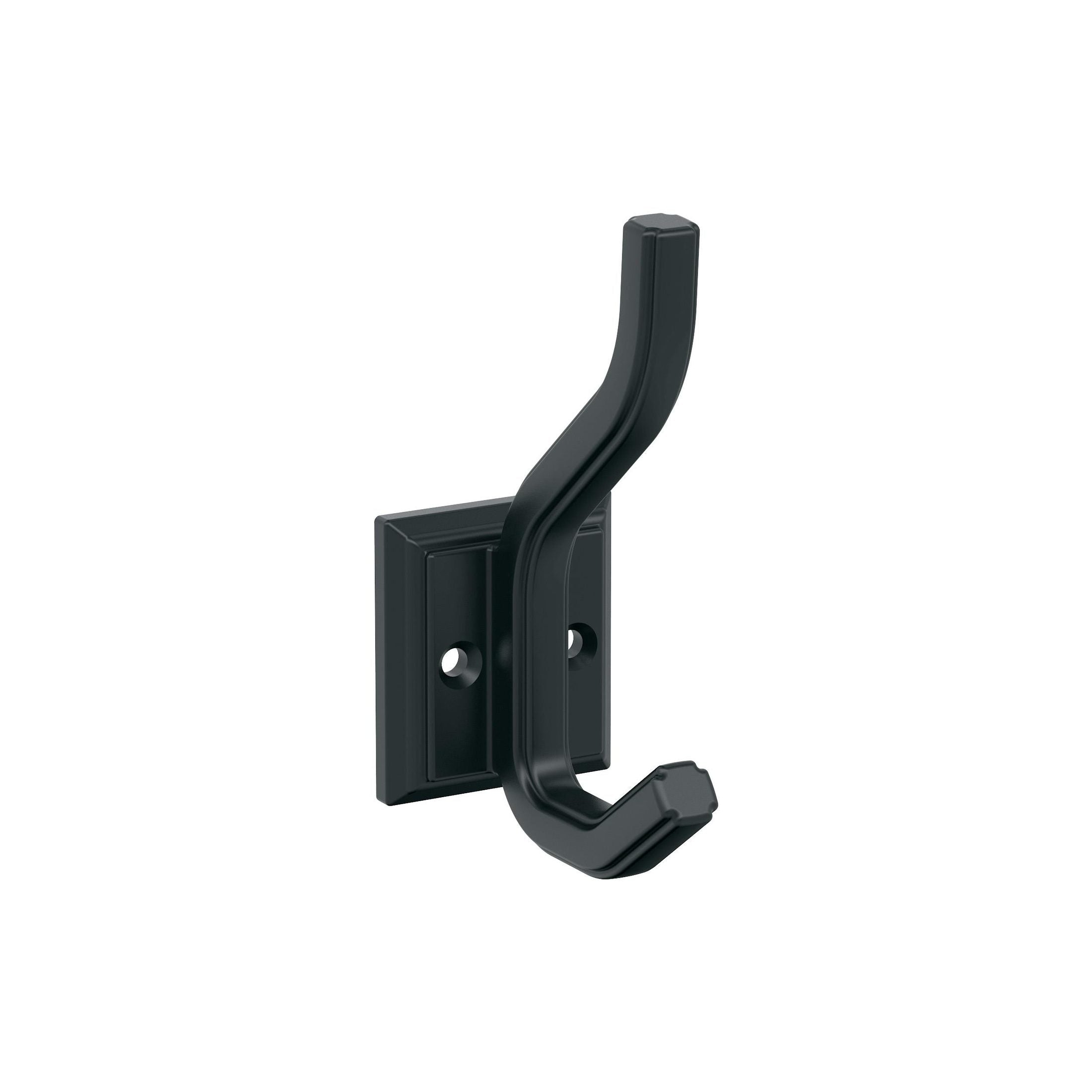 Aliso Double Prong Matte Black Decorative Wall Hook