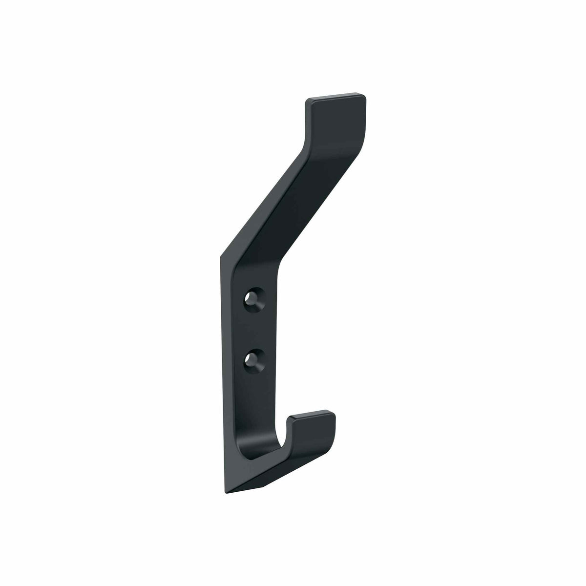 Emerge Double Prong Matte Black Decorative Wall Hook