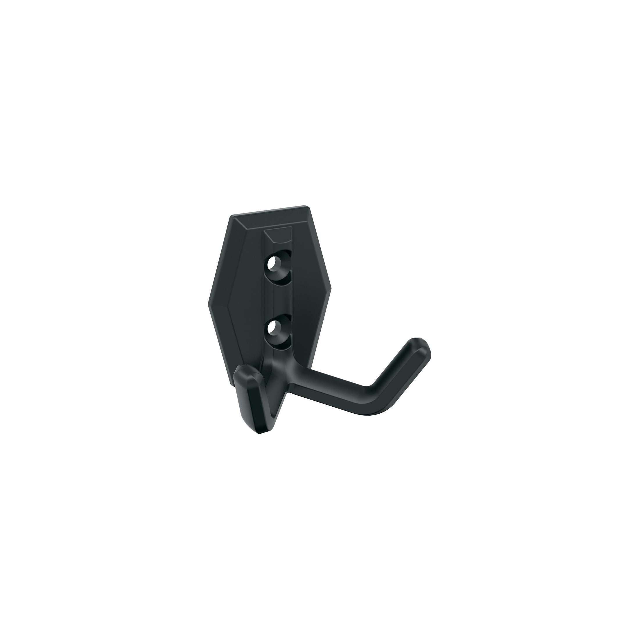 Benton Double Prong Matte Black Decorative Wall Hook
