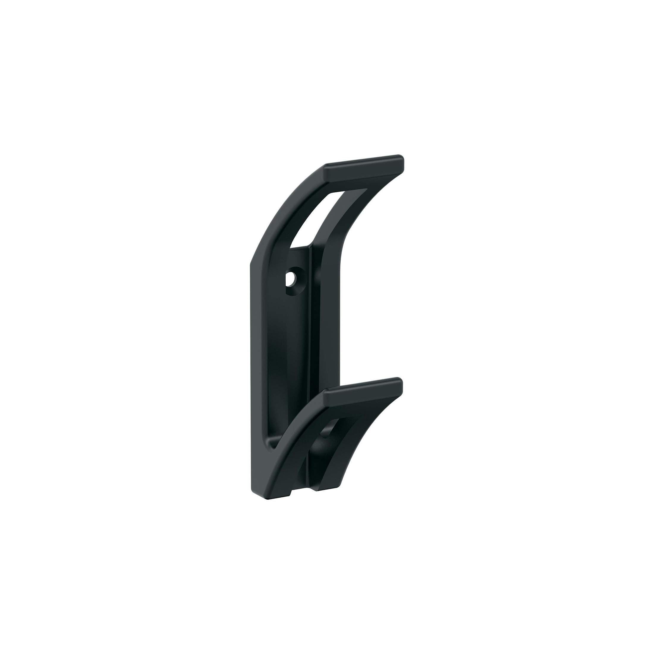 Avid Double Prong Matte Black Decorative Wall Hook
