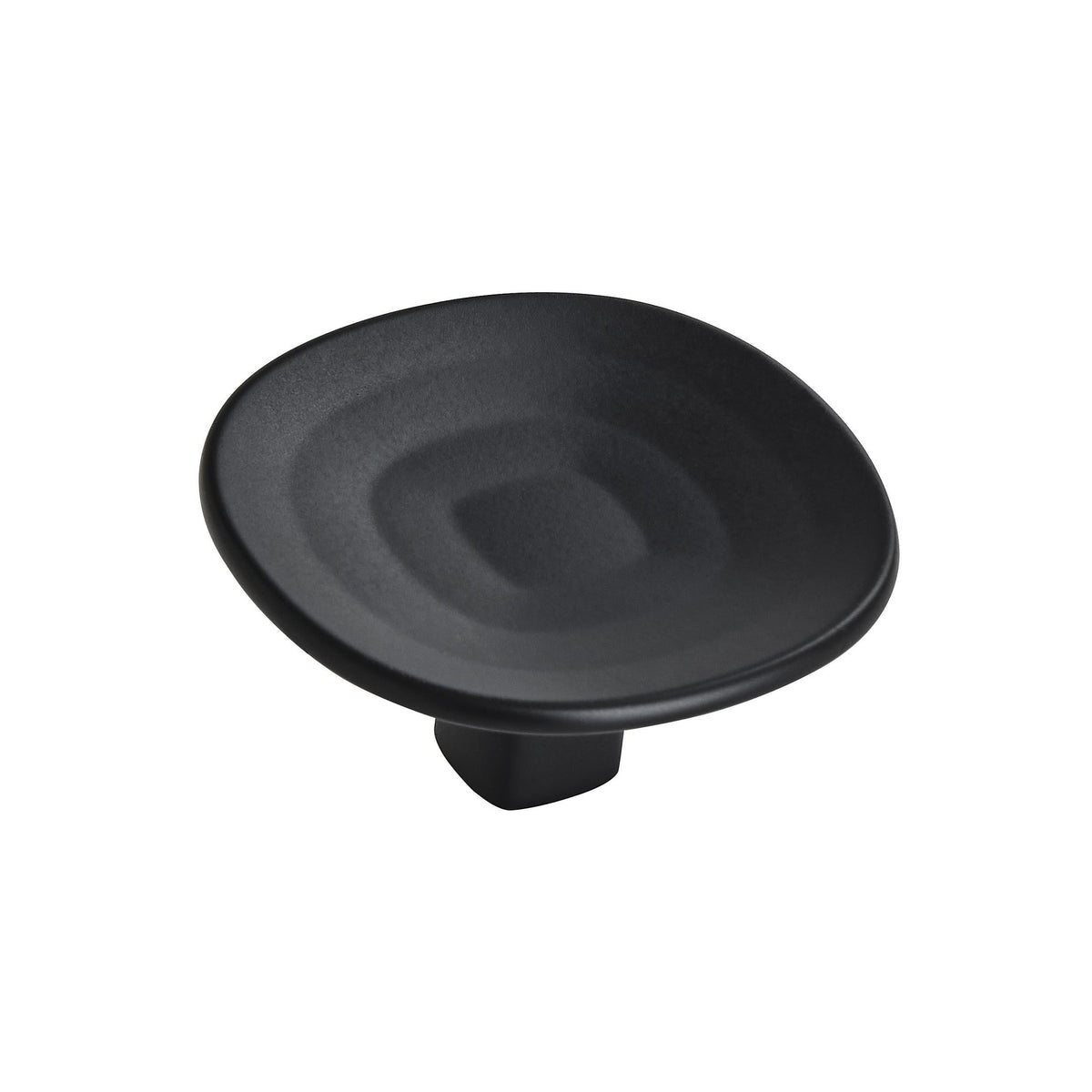 Concentric 19/16 inch (40mm) Diameter Matte Black Cabinet Knob