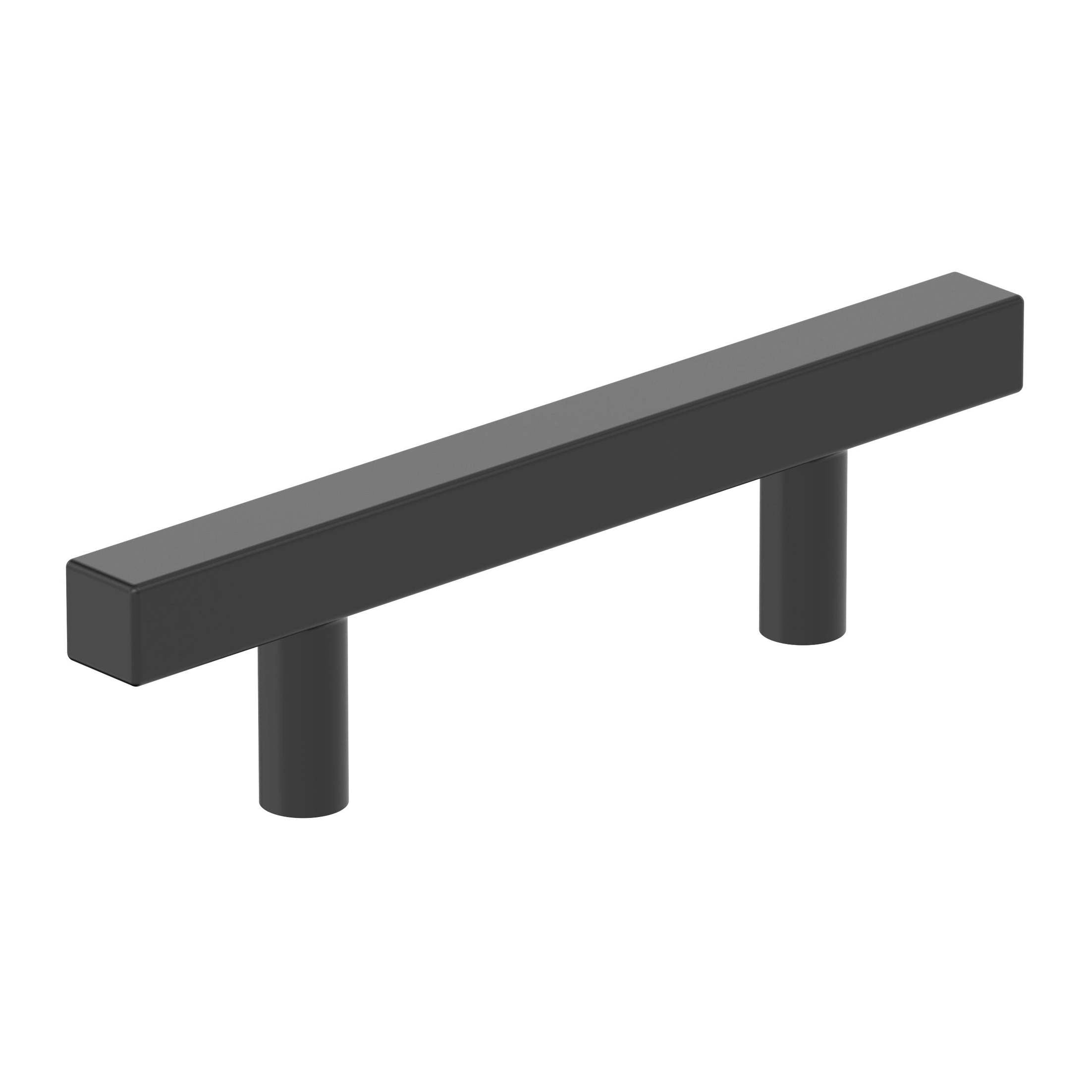 Bar Pulls Square 3 inch (76mm) CentertoCenter Matte Black Cabinet Pull