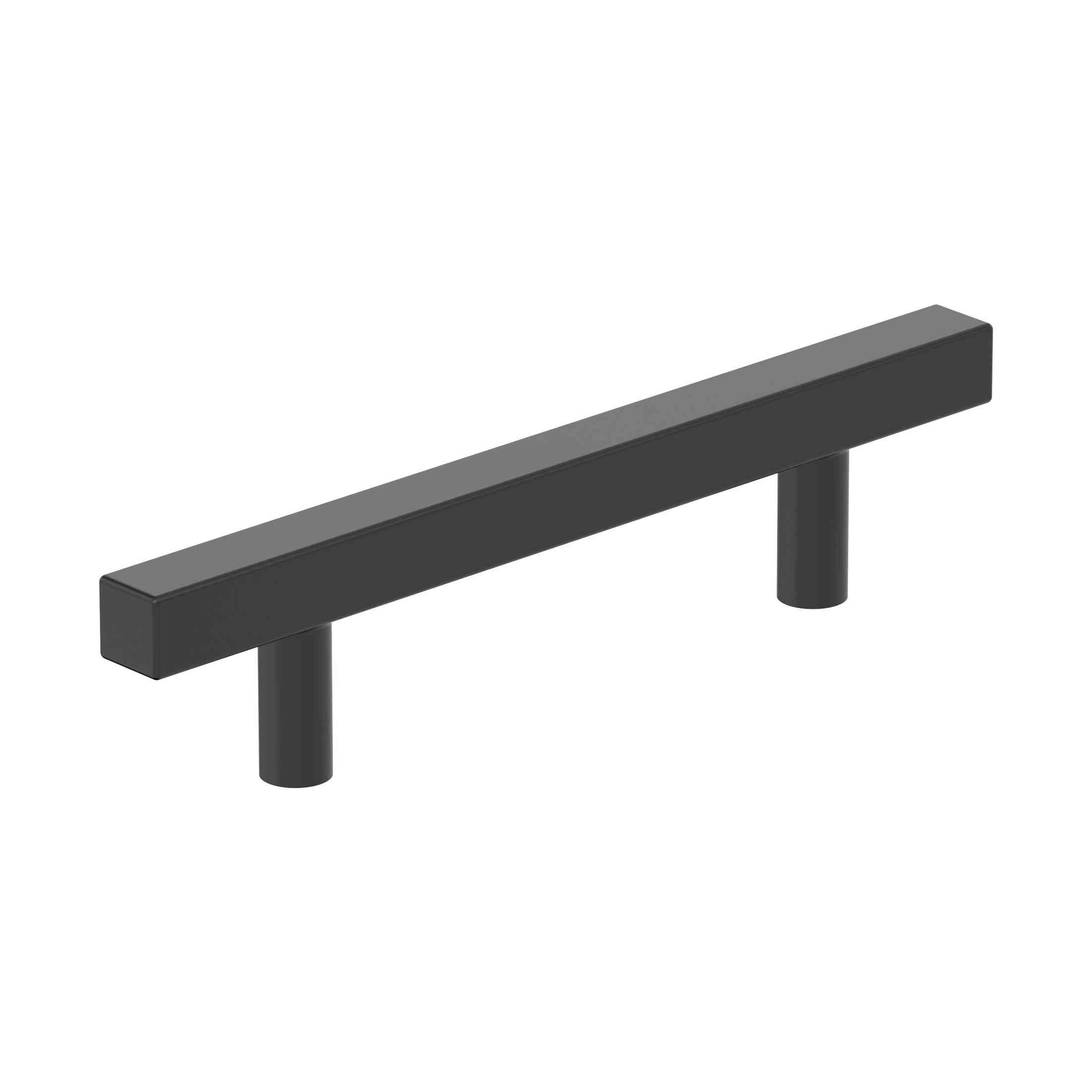 Bar Pulls Square 33/4 inch (96mm) CentertoCenter Matte Black Cabinet Pull