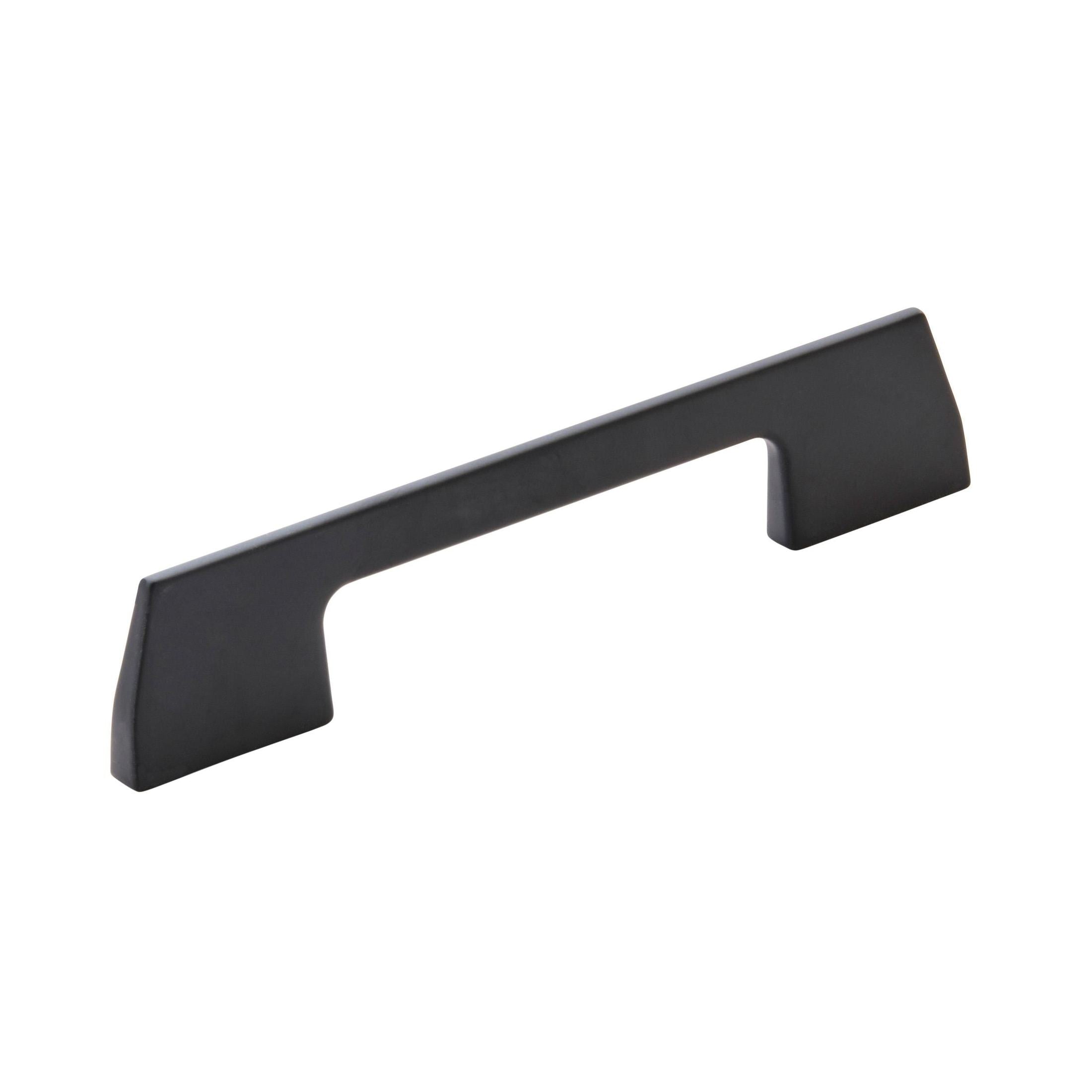 Angle 33/4 inch (96mm) CentertoCenter Matte Black Cabinet Pull