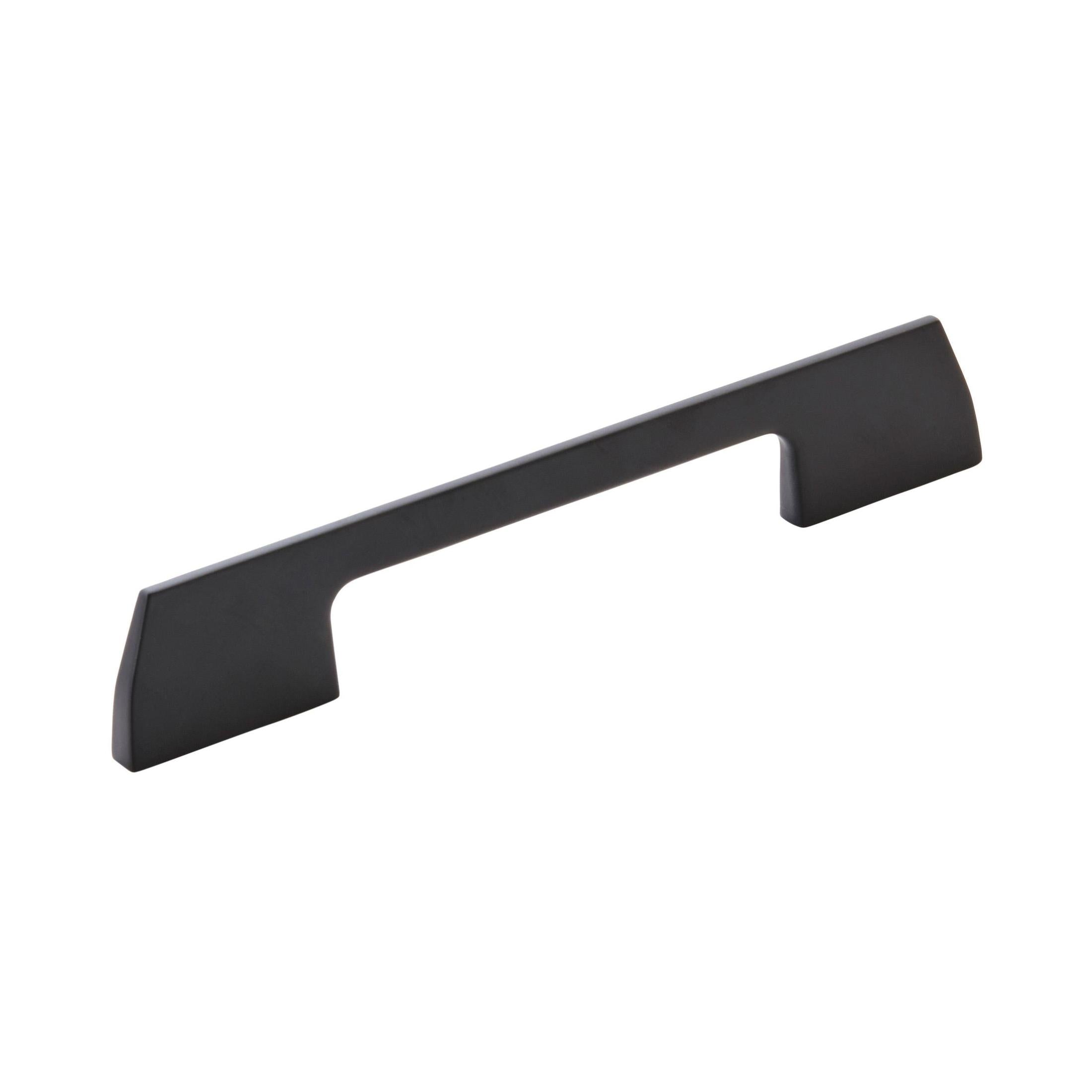 Angle 51/16 inch (128mm) CentertoCenter Matte Black Cabinet Pull