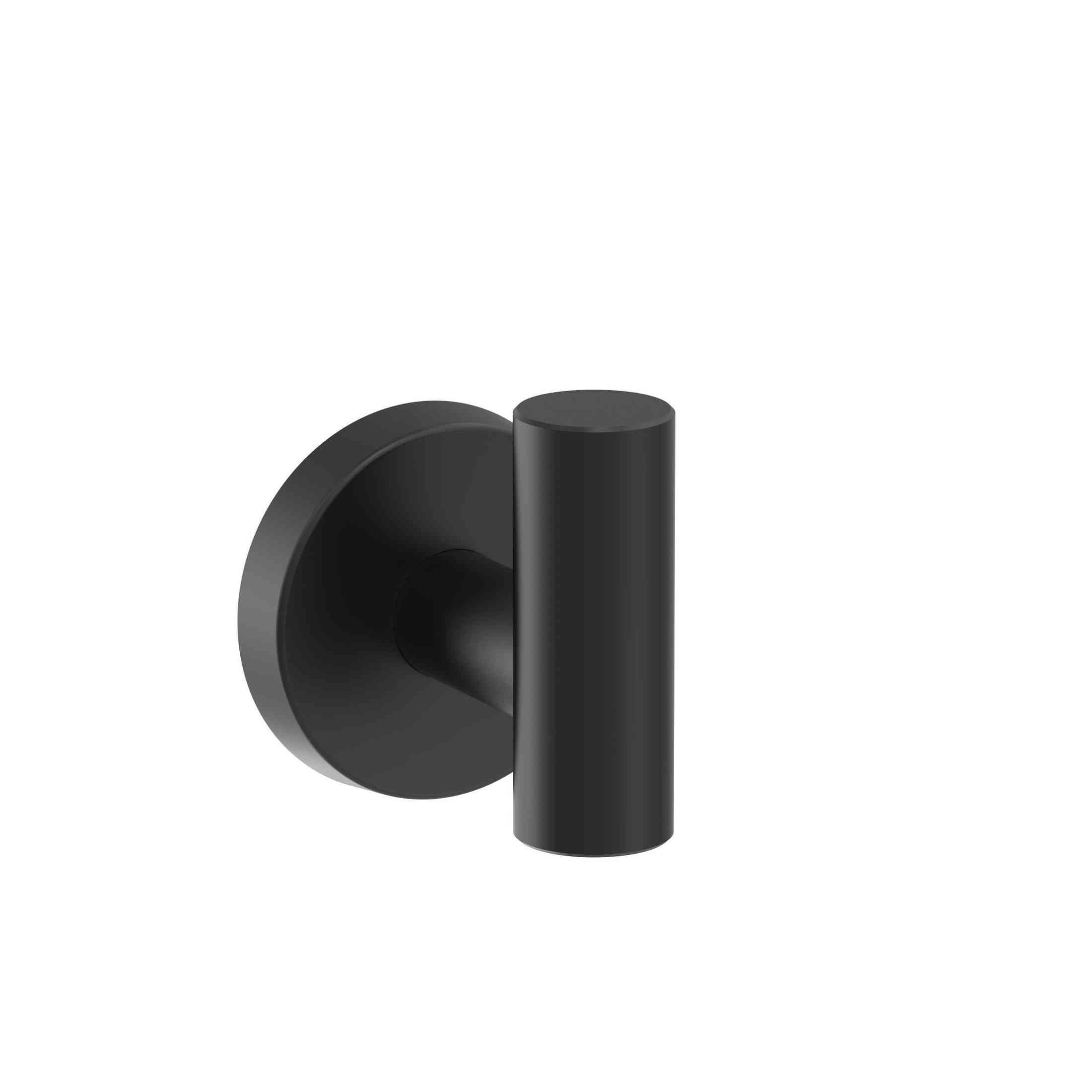 Arrondi Matte Black Single Prong Robe Hook