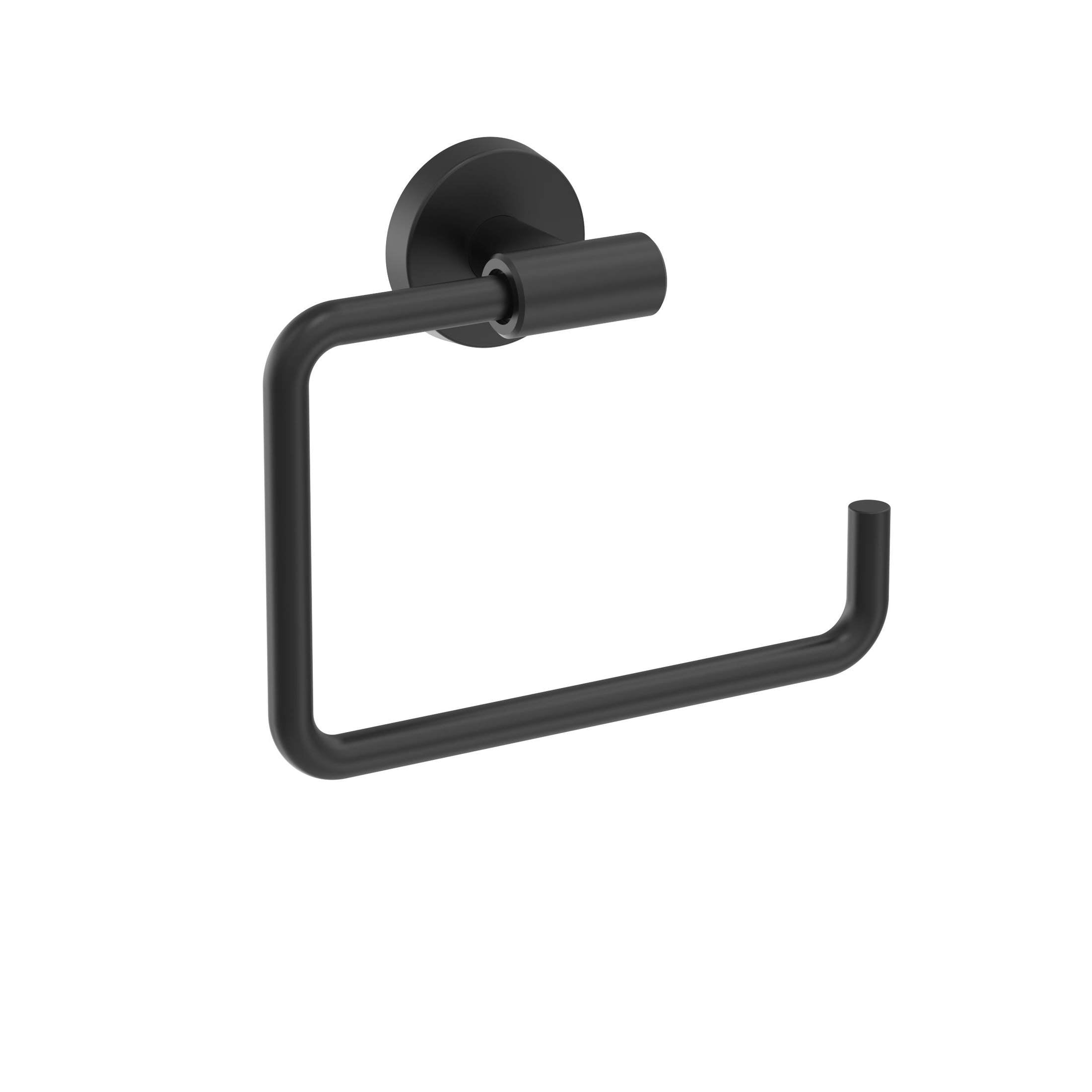 Arrondi Matte Black Open Towel Ring