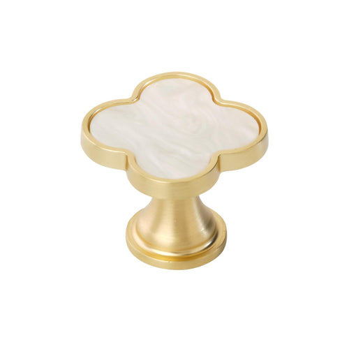 Accents 11/4 inch (32mm) Length Gold/Mother of Pearl Cabinet Knob 2 Pack