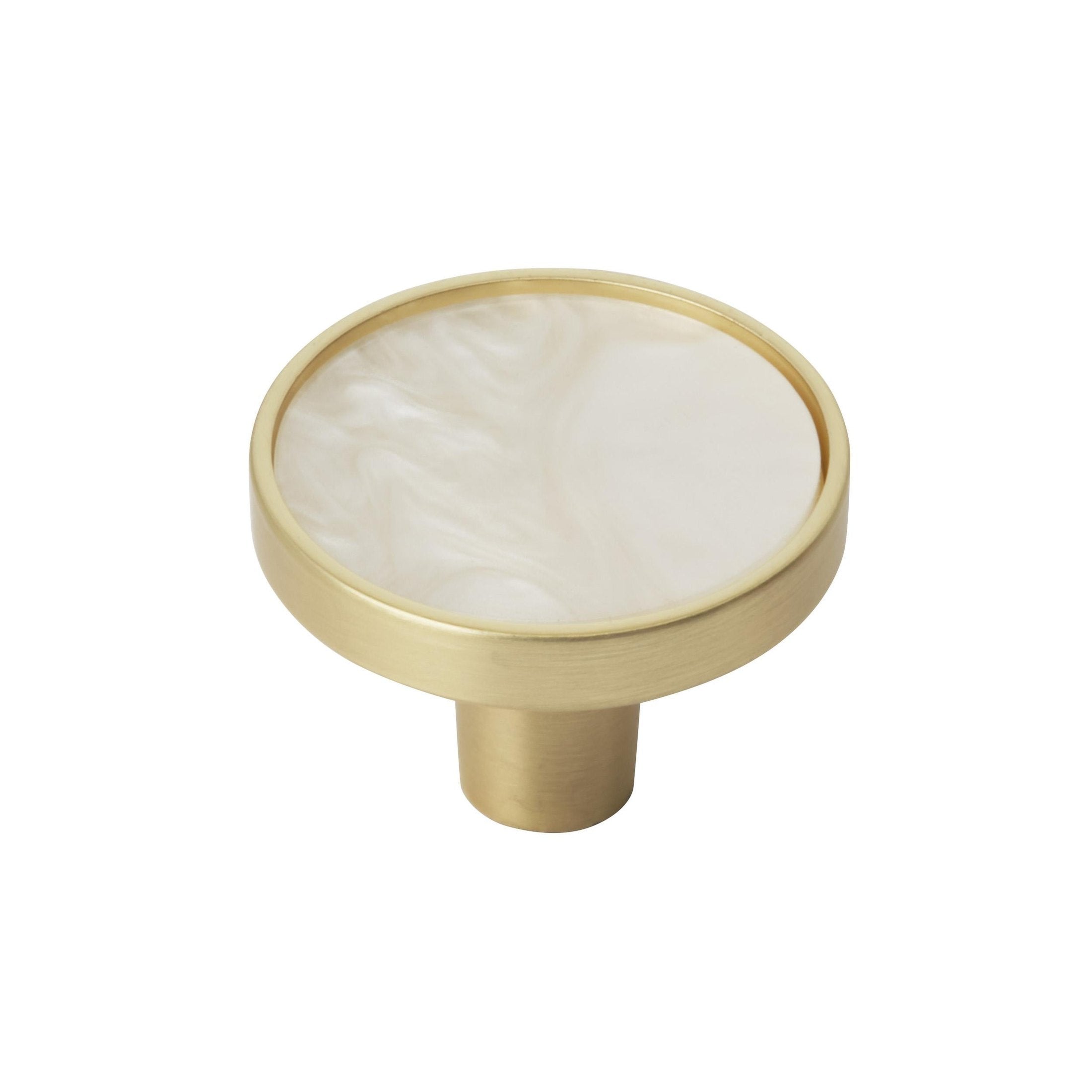 Accents 11/4 inch (32mm) Diameter Gold/Mother of Pearl Cabinet Knob 2 Pack