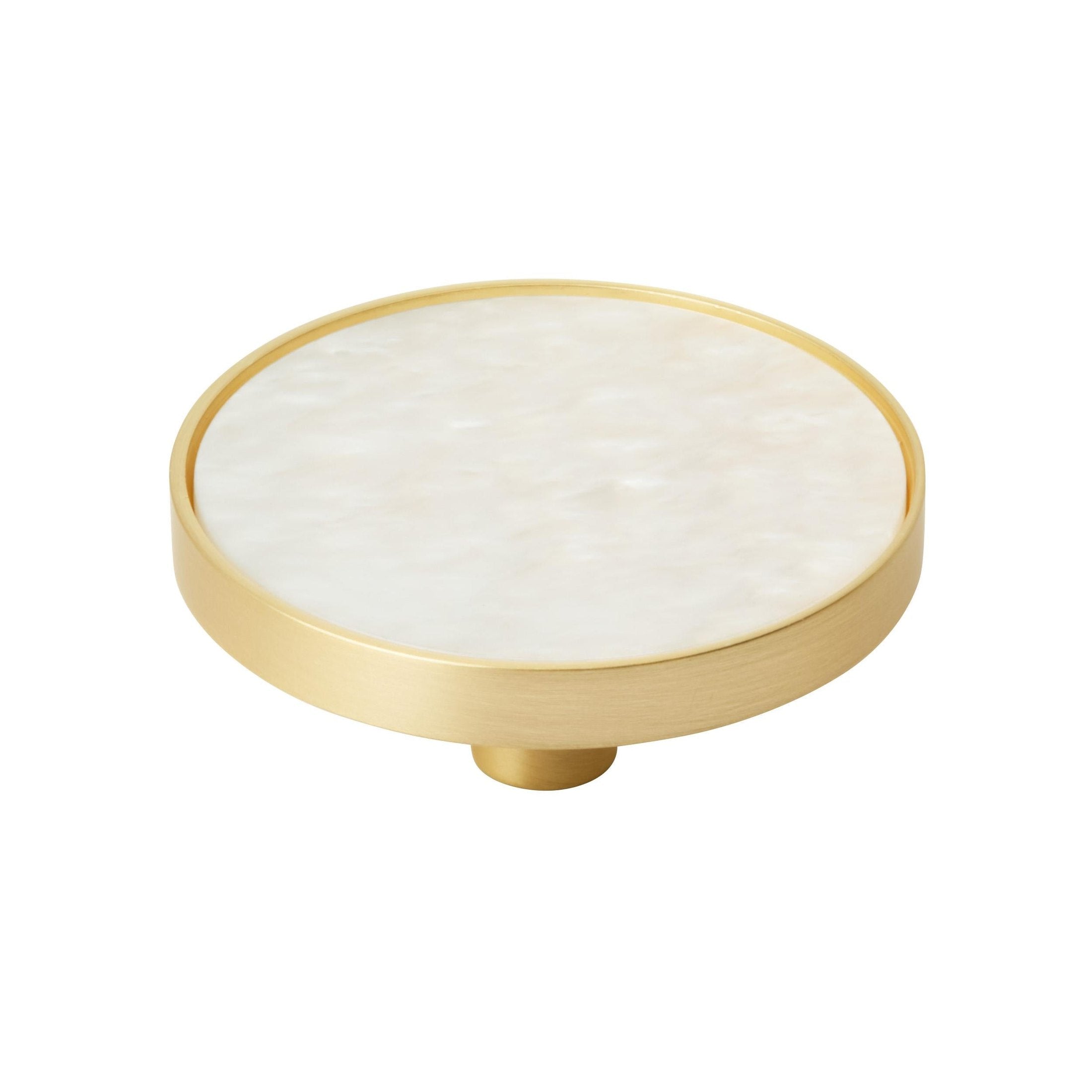 Accents 2 inch (51mm) Diameter Gold/Mother of Pearl Cabinet Knob 2 Pack