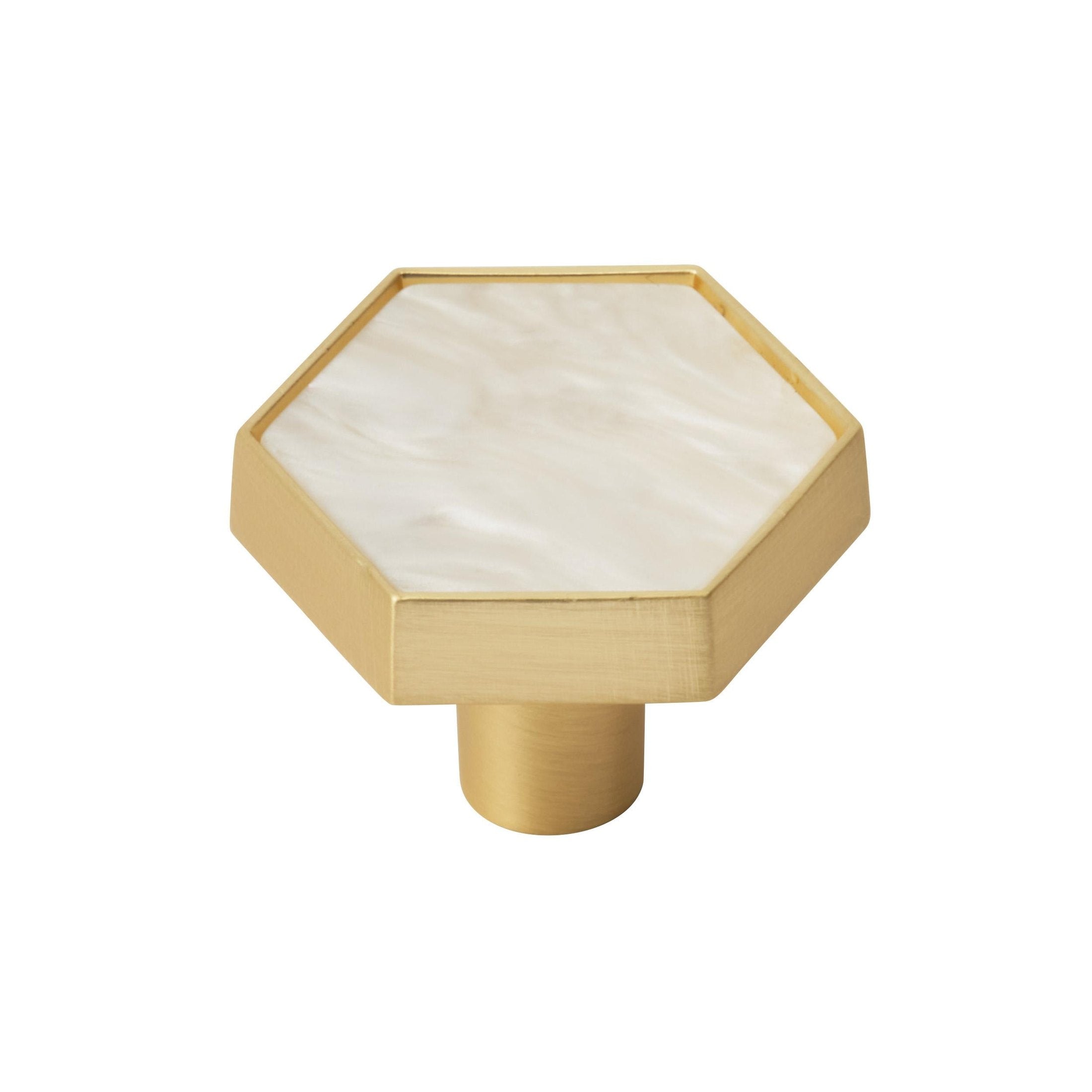 Accents 15/16 inch (33mm) Length Gold/Mother of Pearl Cabinet Knob 2 Pack