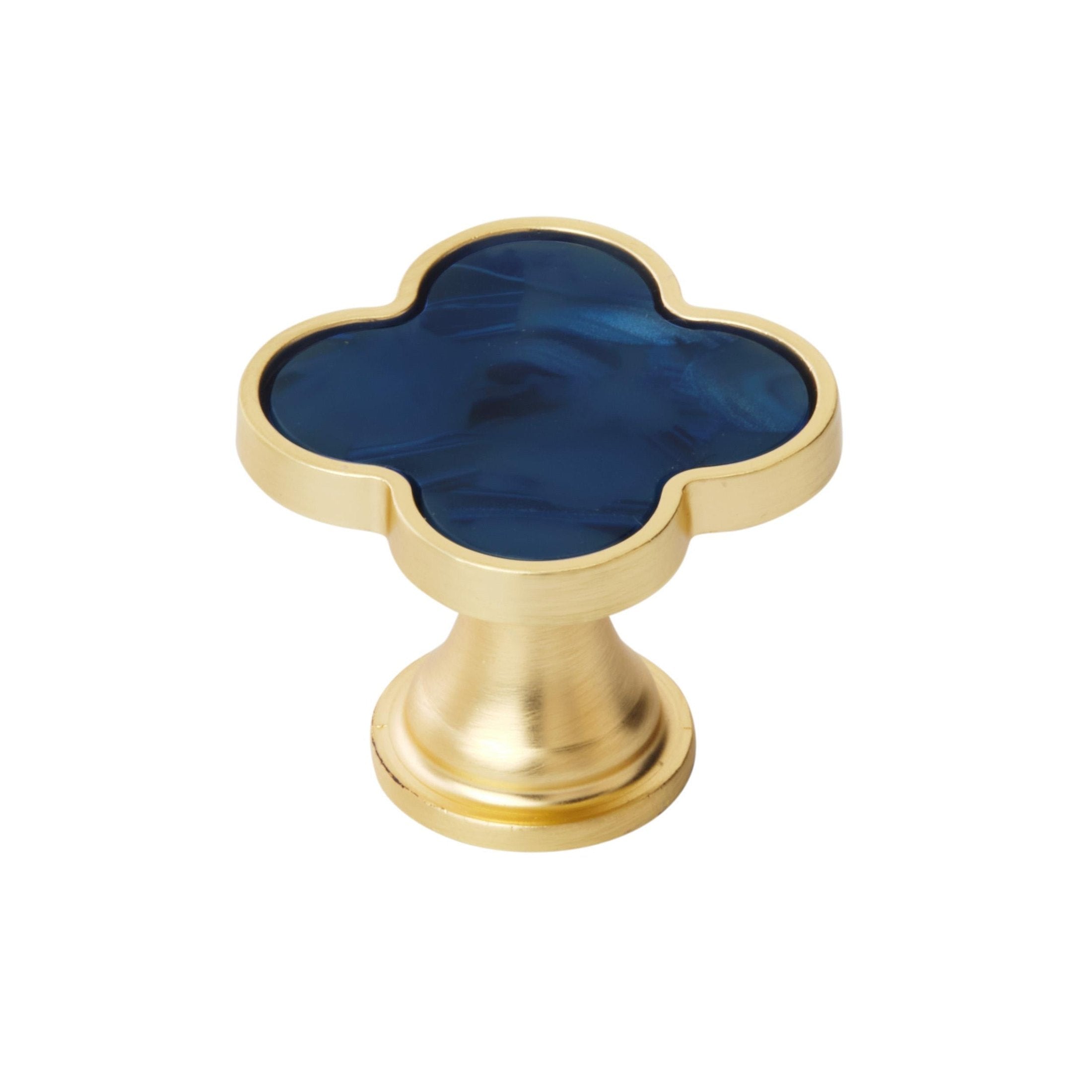 Accents 11/4 inch (32mm) Length Gold/Navy Blue Cabinet Knob 2 Pack