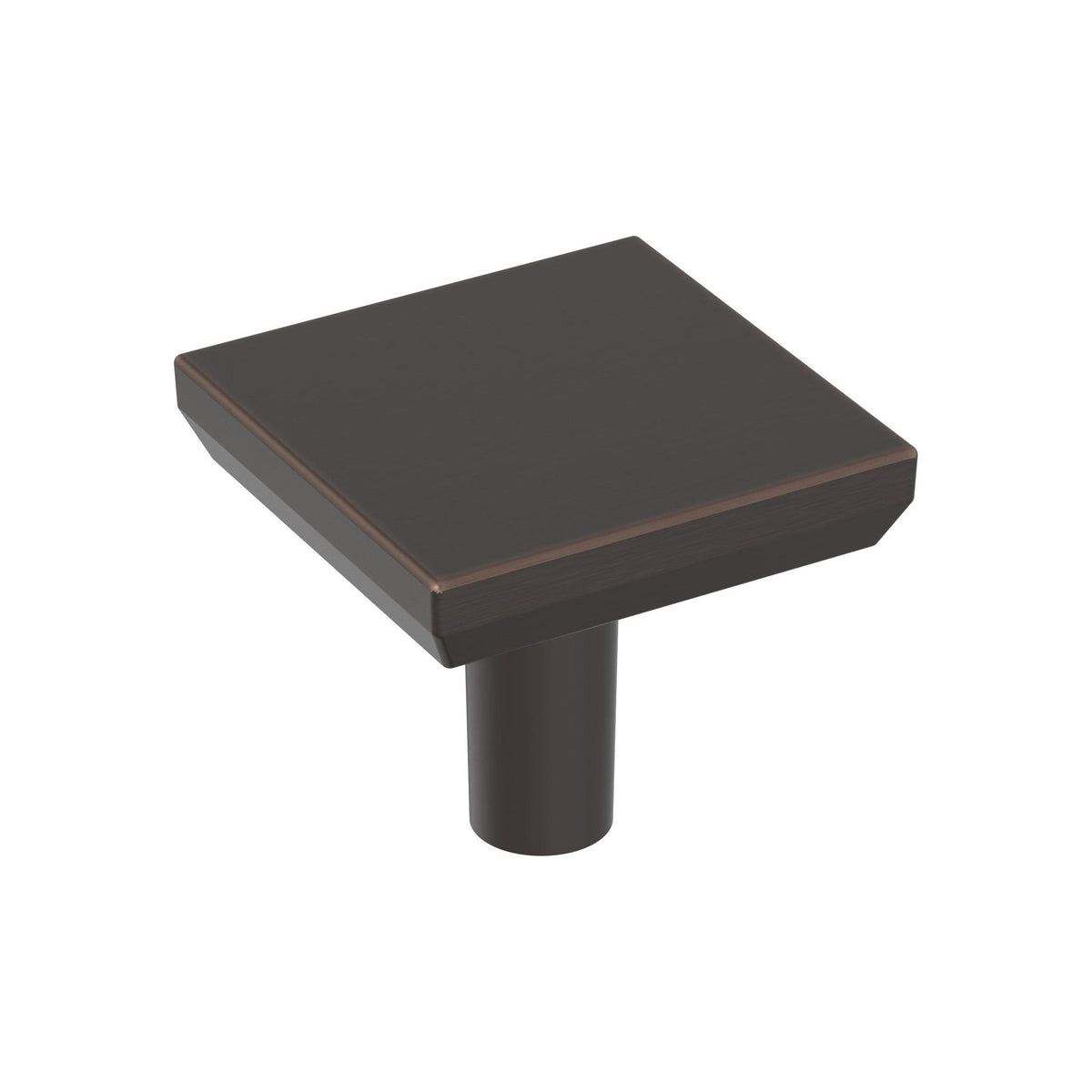 Chamfered Edge 11/16 inch (27mm) Length OilRubbed Bronze Cabinet Knob