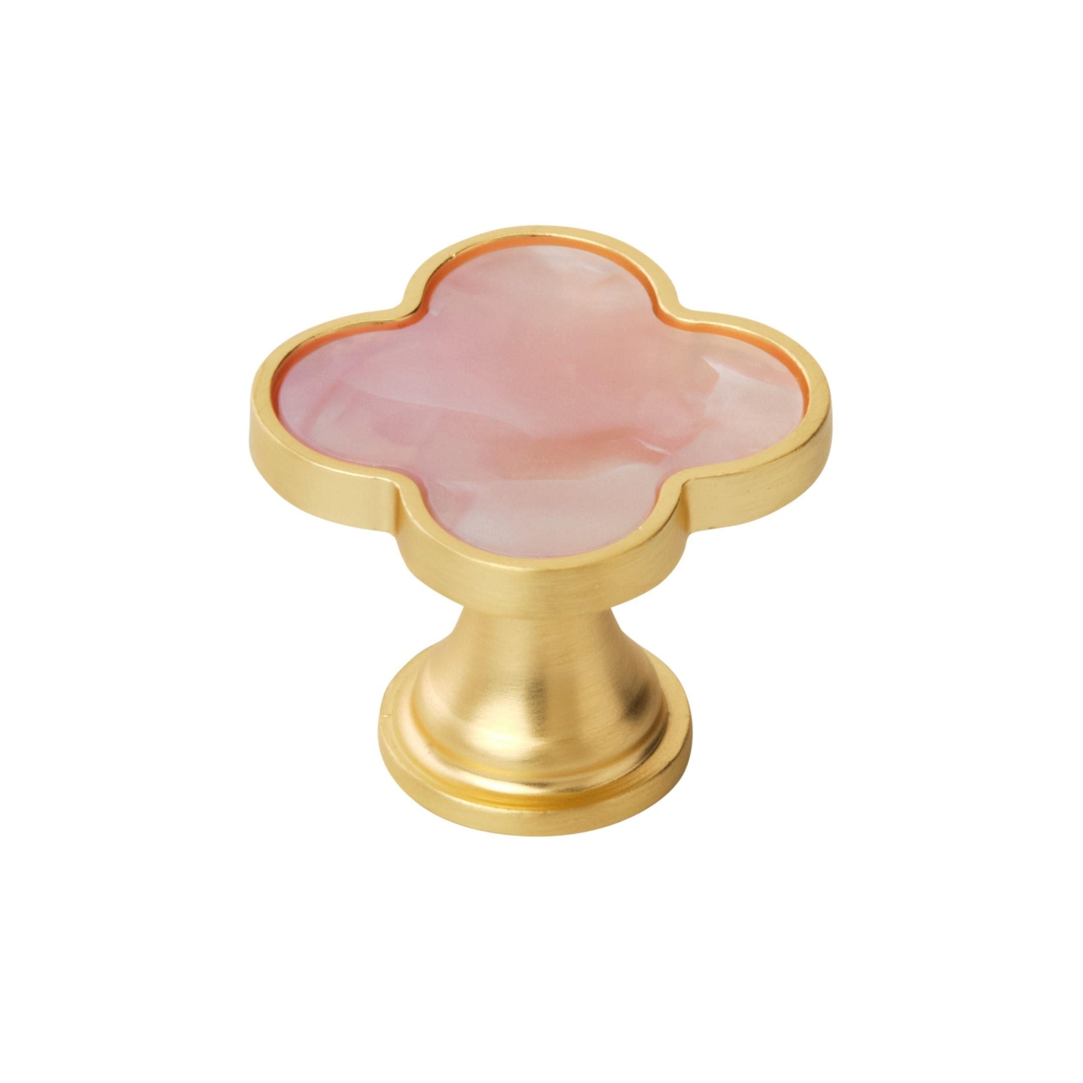 Accents 11/4 inch (32mm) Length Gold/Pink Cabinet Knob 2 Pack