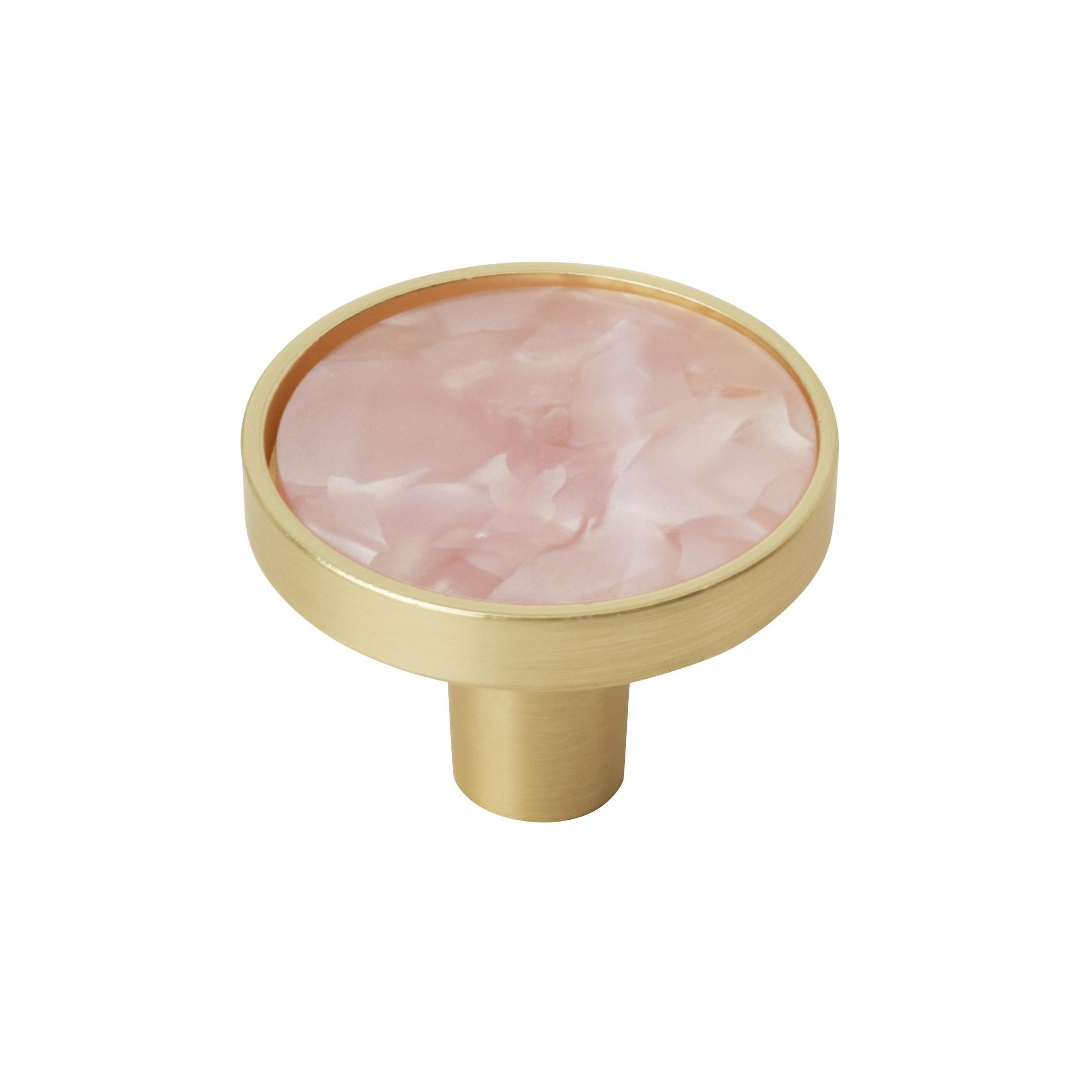 Accents 11/4 inch (32mm) Diameter Gold/Pink Cabinet Knob 2 Pack