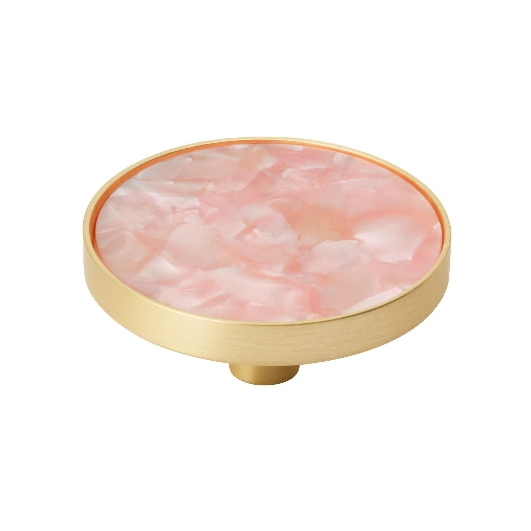 Accents 2 inch (51mm) Diameter Gold/Pink Cabinet Knob 2 Pack