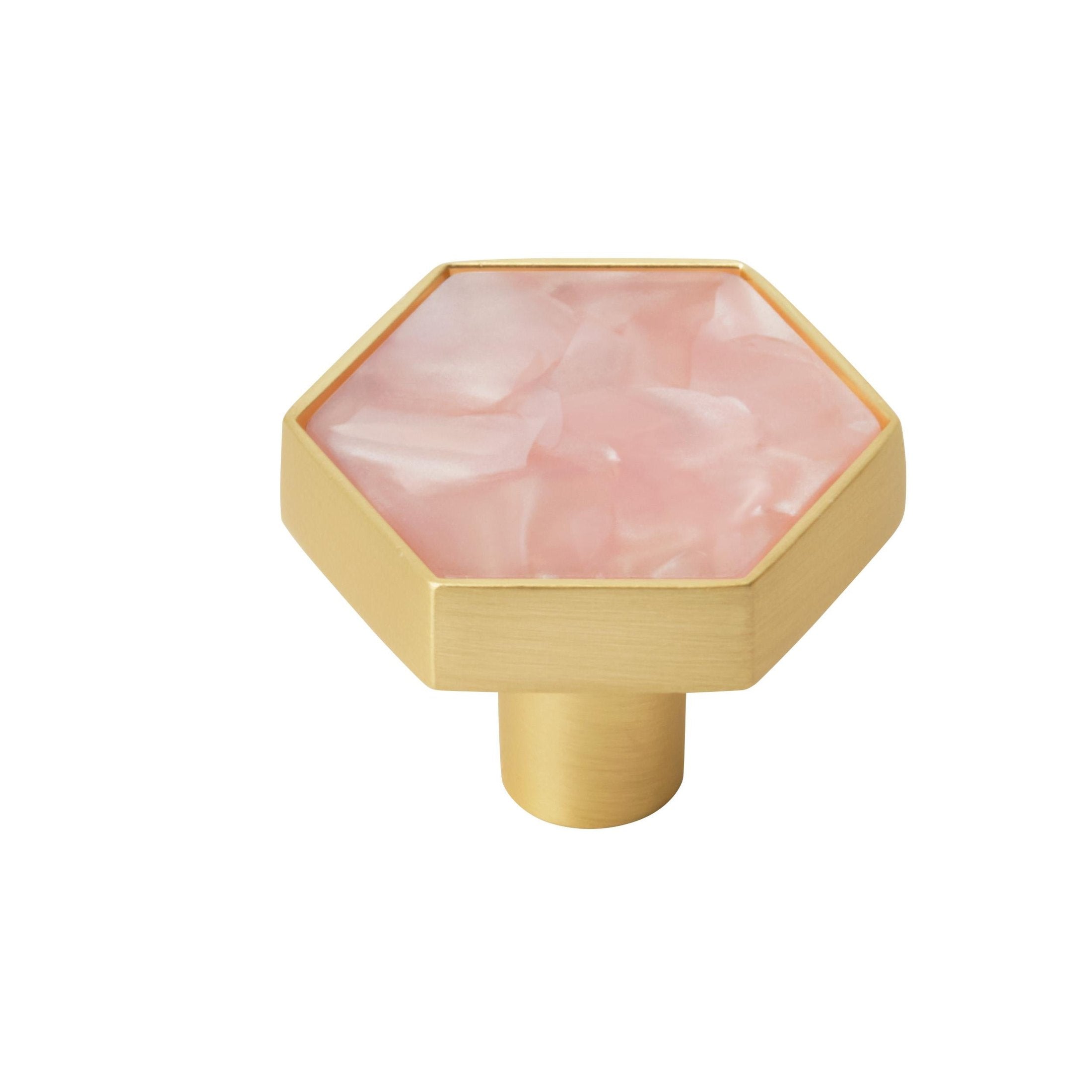 Accents 15/16 inch (33mm) Length Gold/Pink Cabinet Knob 2 Pack