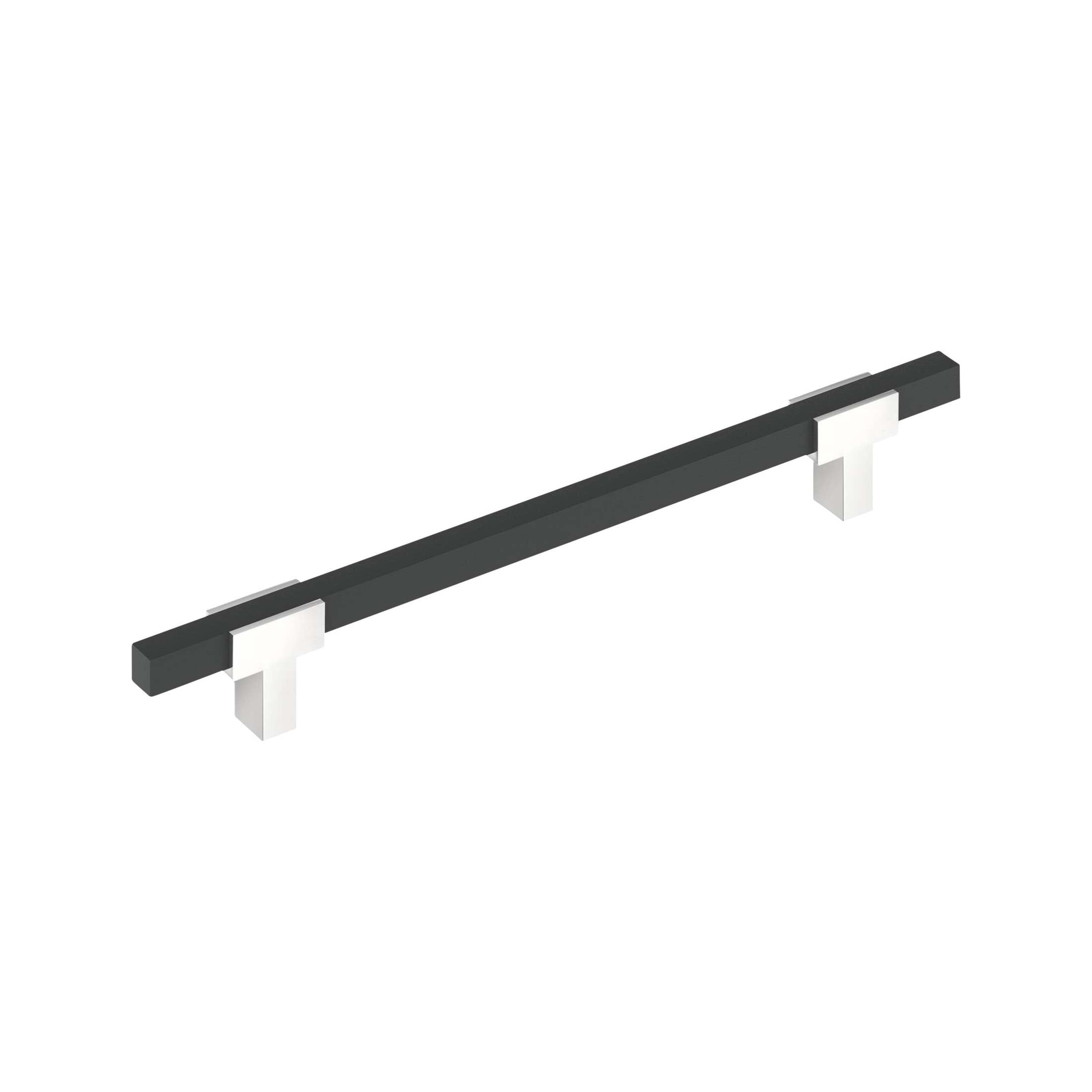 Urbanite 12 inch (305mm) CentertoCenter Polished Chrome/Brushed Matte Black Appliance Pull