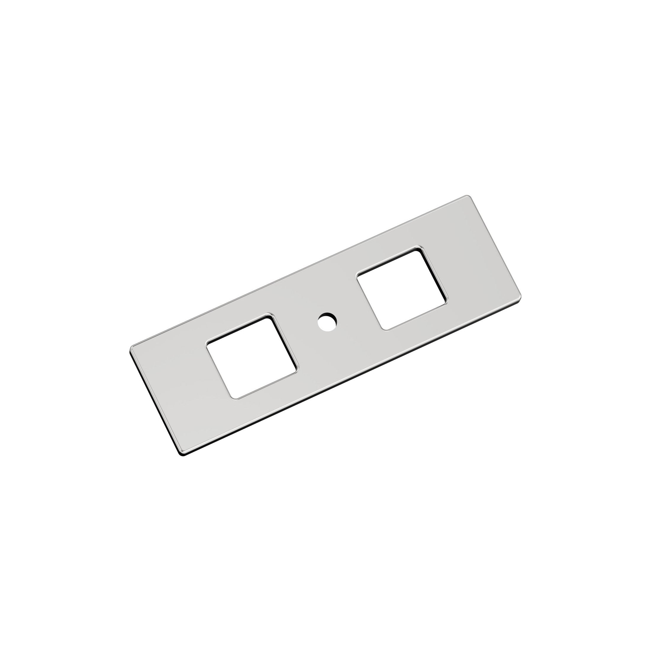 Medora 311/16 inch (94mm) Length Rectangle Polished Chrome Cabinet Knob Backplate