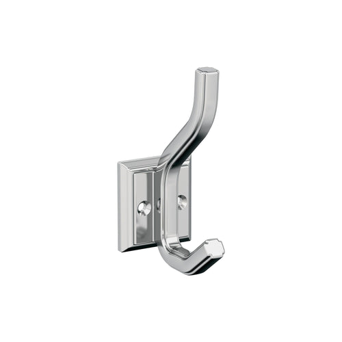 Aliso Double Prong Polished Chrome Decorative Wall Hook