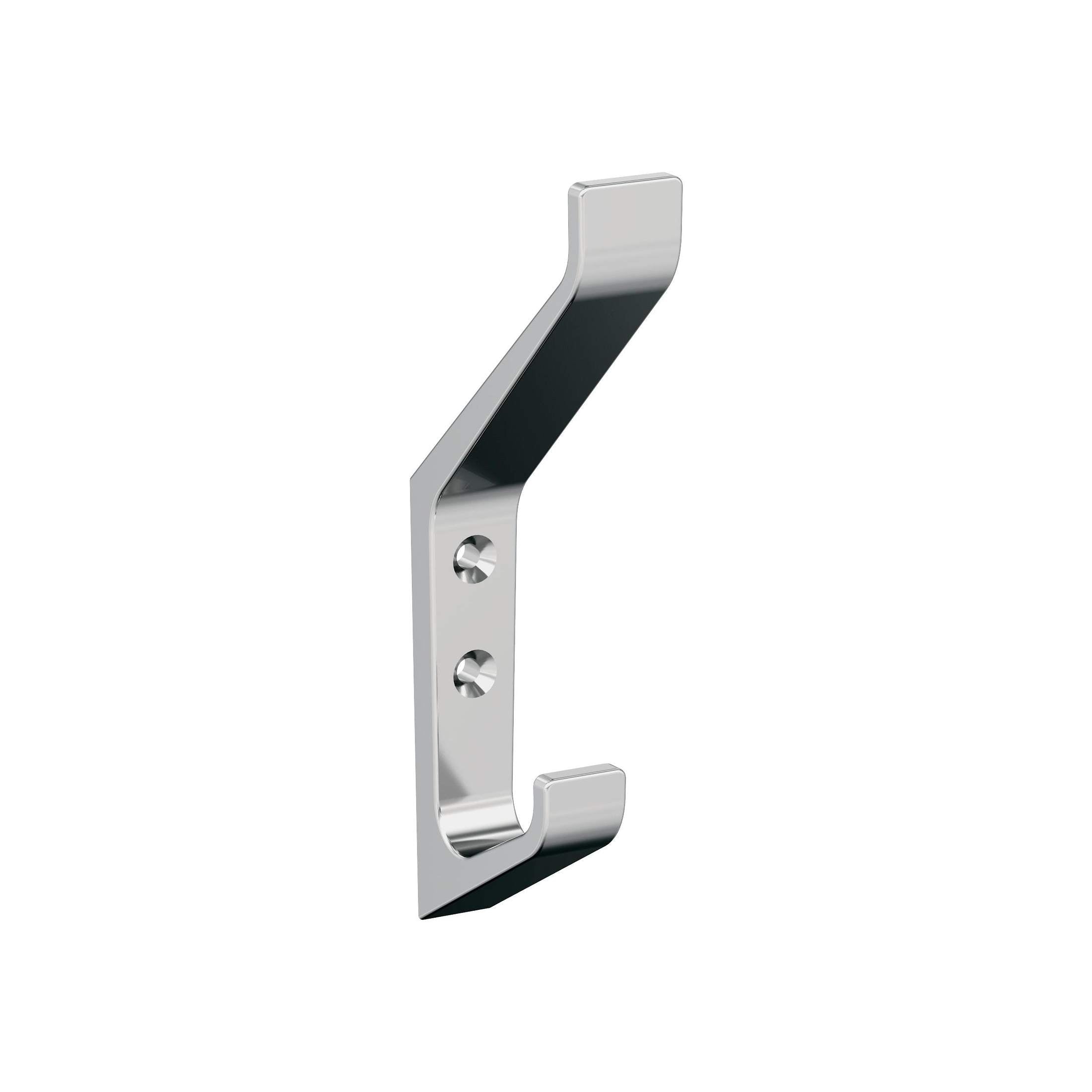 Emerge Double Prong Polished Chrome Decorative Wall Hook