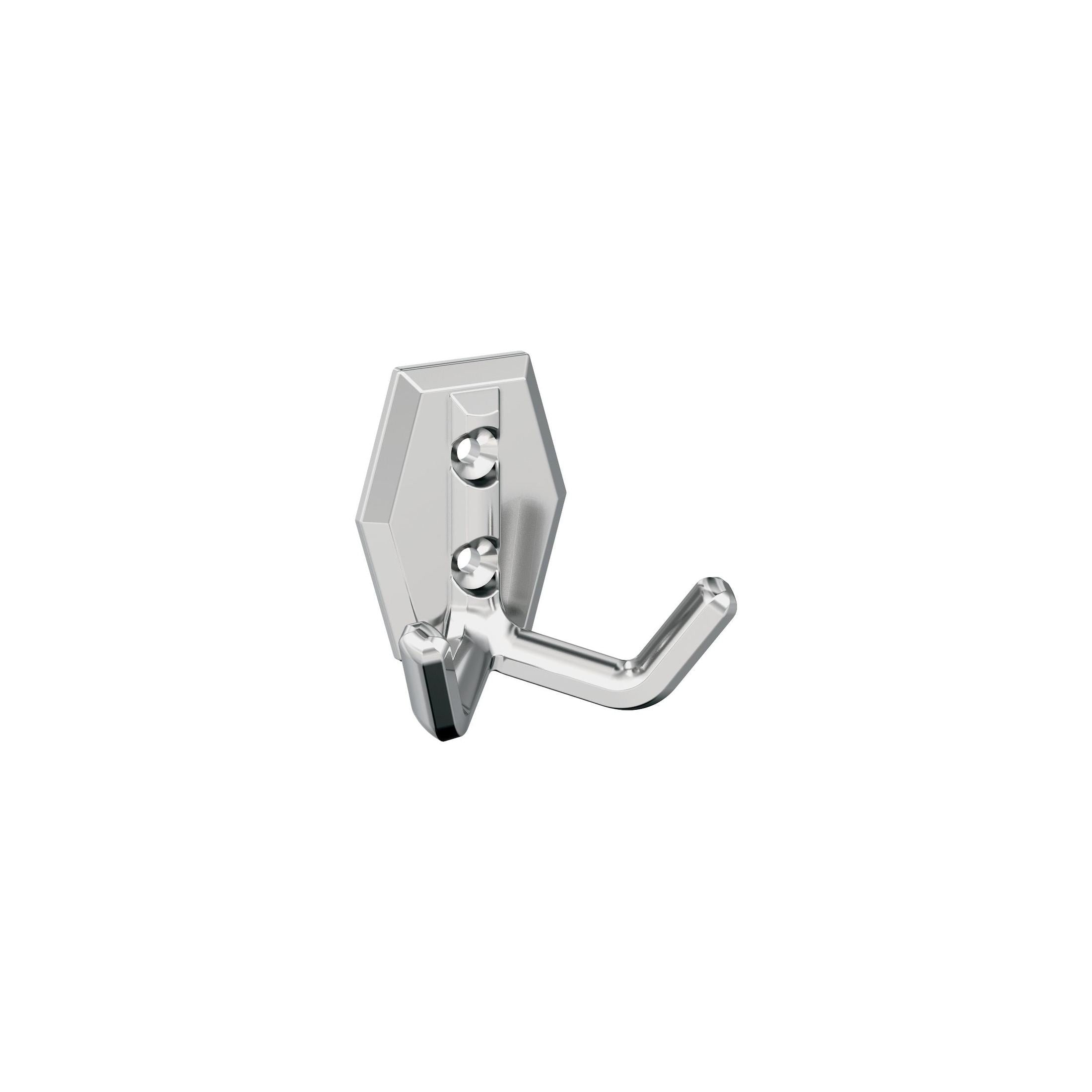 Benton Double Prong Polished Chrome Decorative Wall Hook