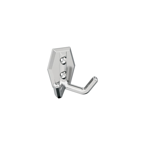 Benton Double Prong Polished Chrome Decorative Wall Hook