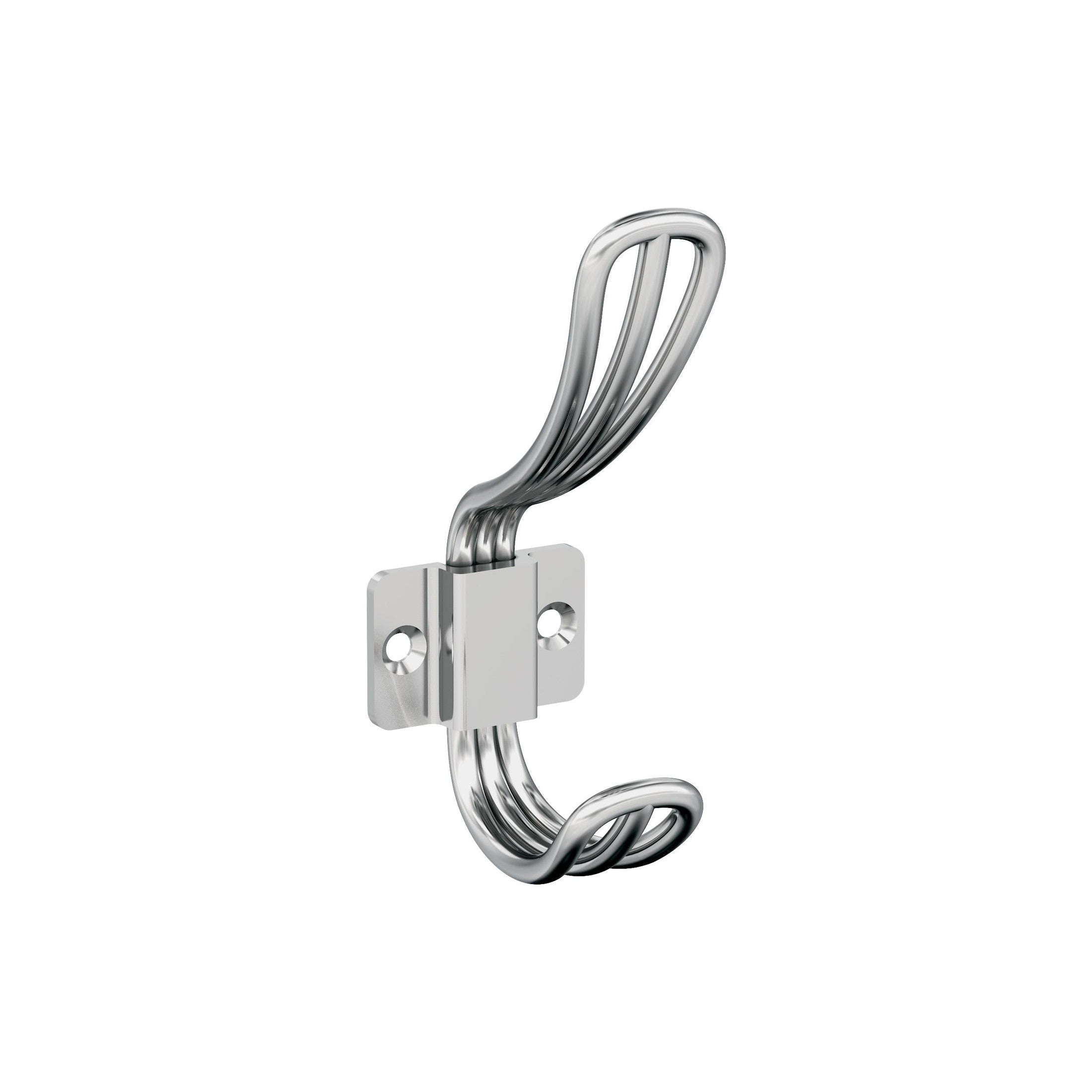 Vinland Double Prong Polished Chrome Decorative Wall Hook