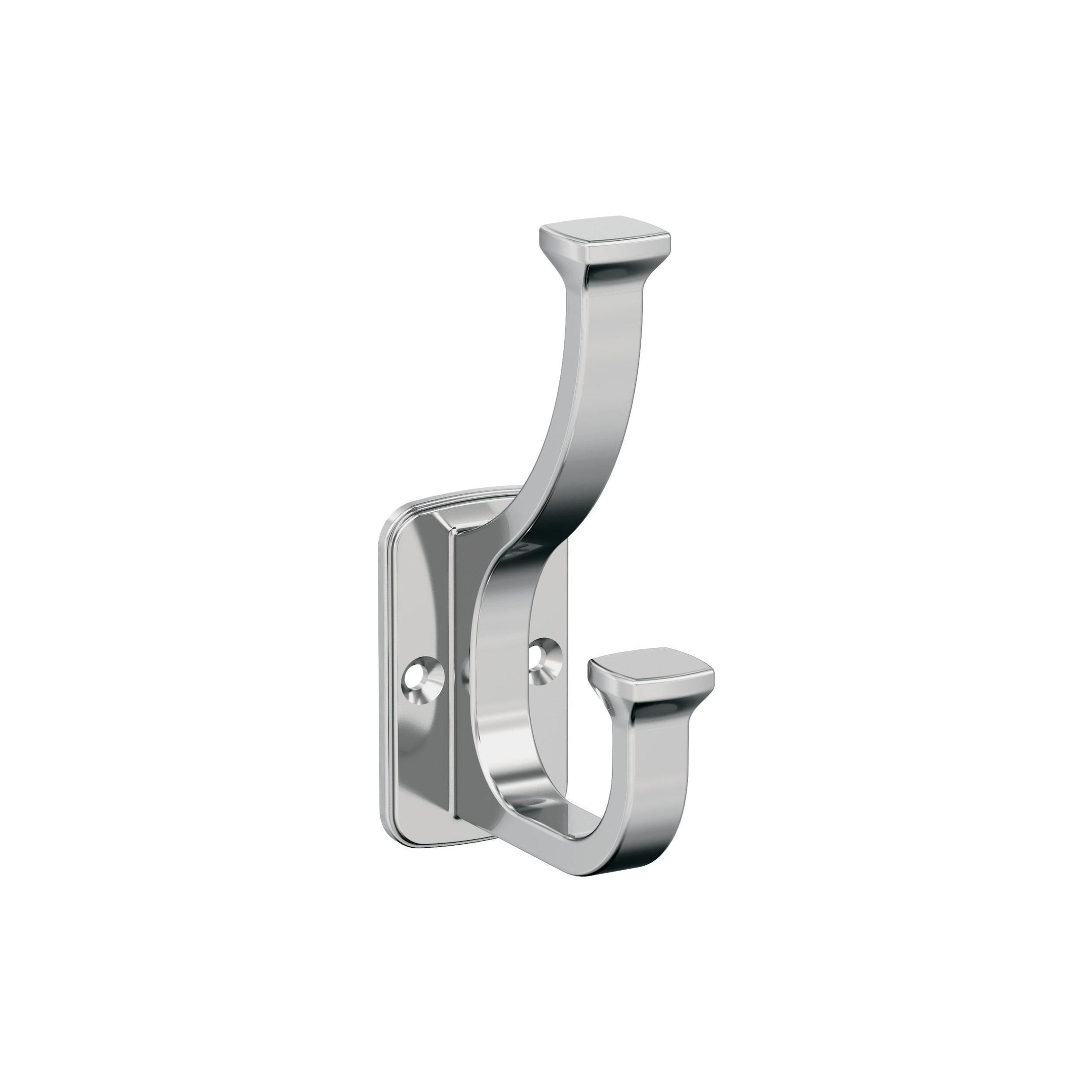 Alder Double Prong Polished Chrome Decorative Wall Hook