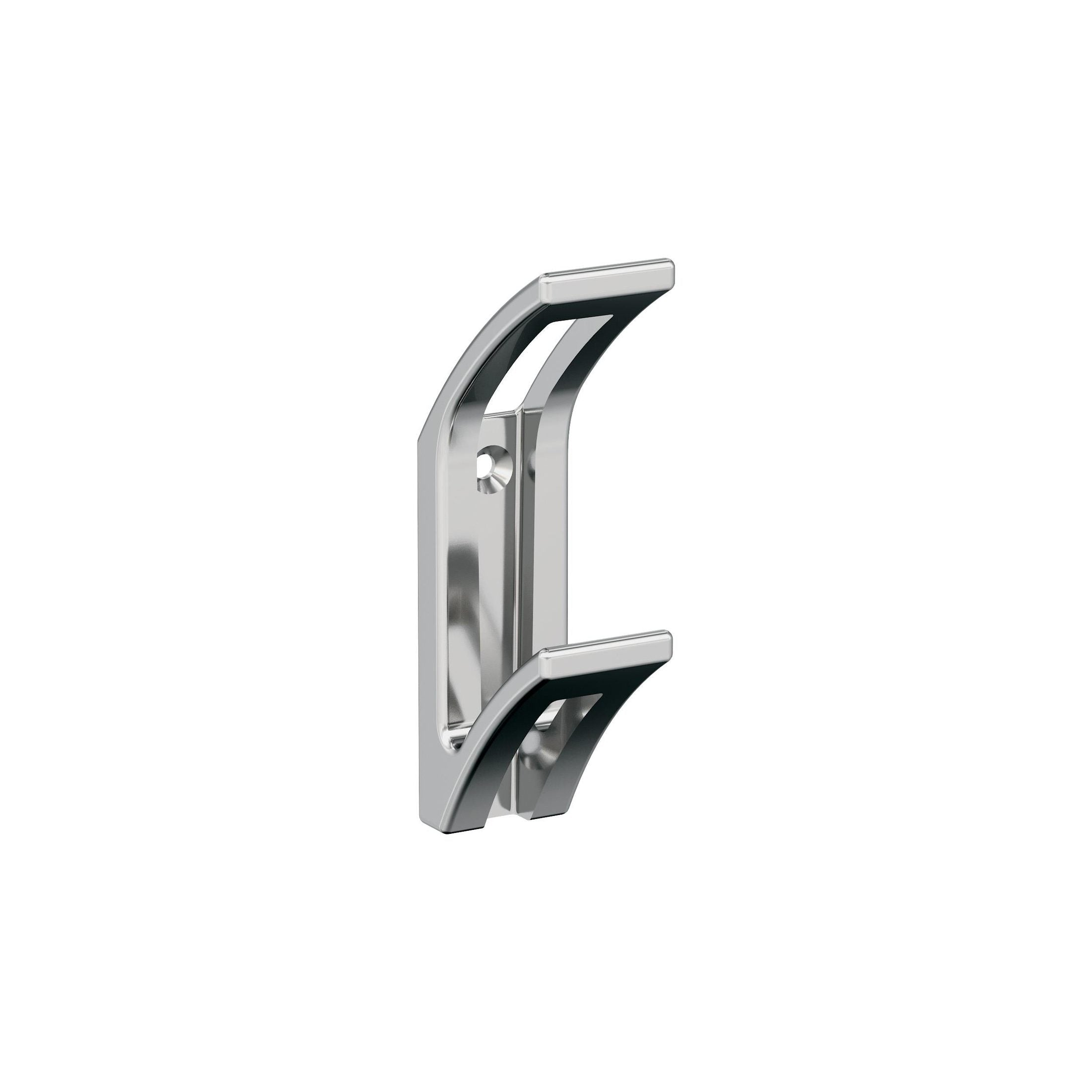 Avid Double Prong Polished Chrome Decorative Wall Hook