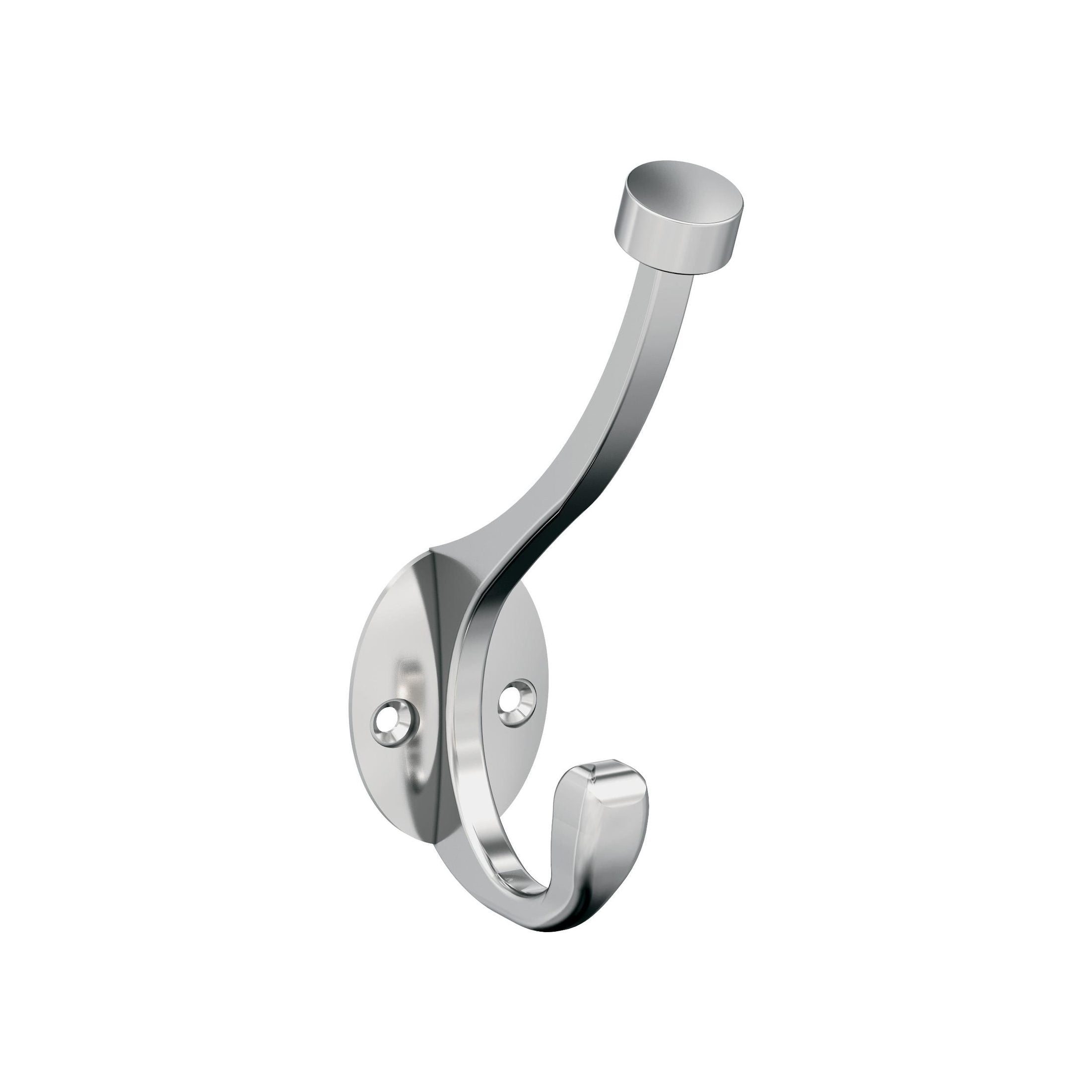 Adare Double Prong Polished Chrome Decorative Wall Hook