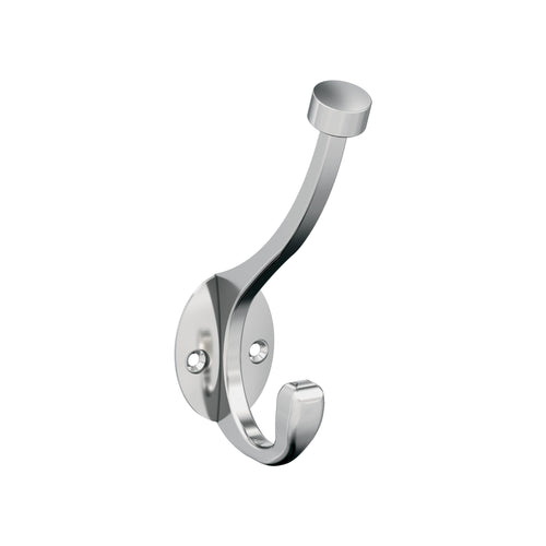 Adare Double Prong Polished Chrome Decorative Wall Hook