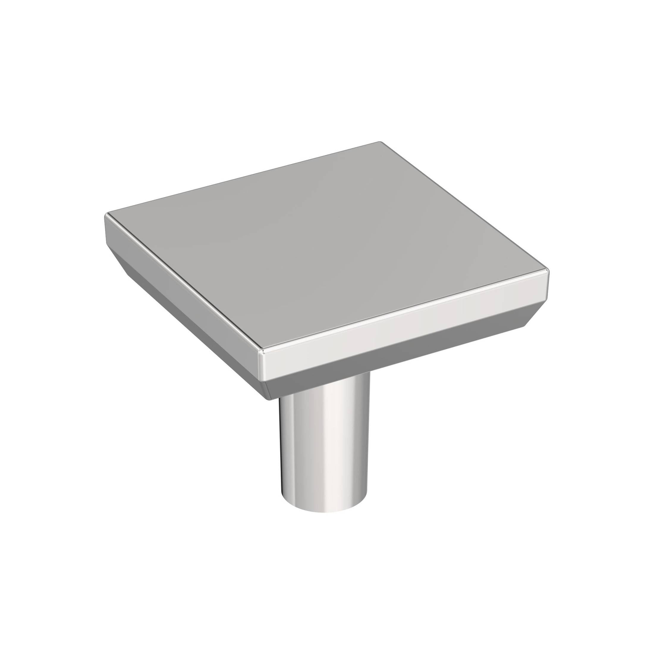 Chamfered Edge 11/16 inch (27mm) Length Polished Chrome Cabinet Knob