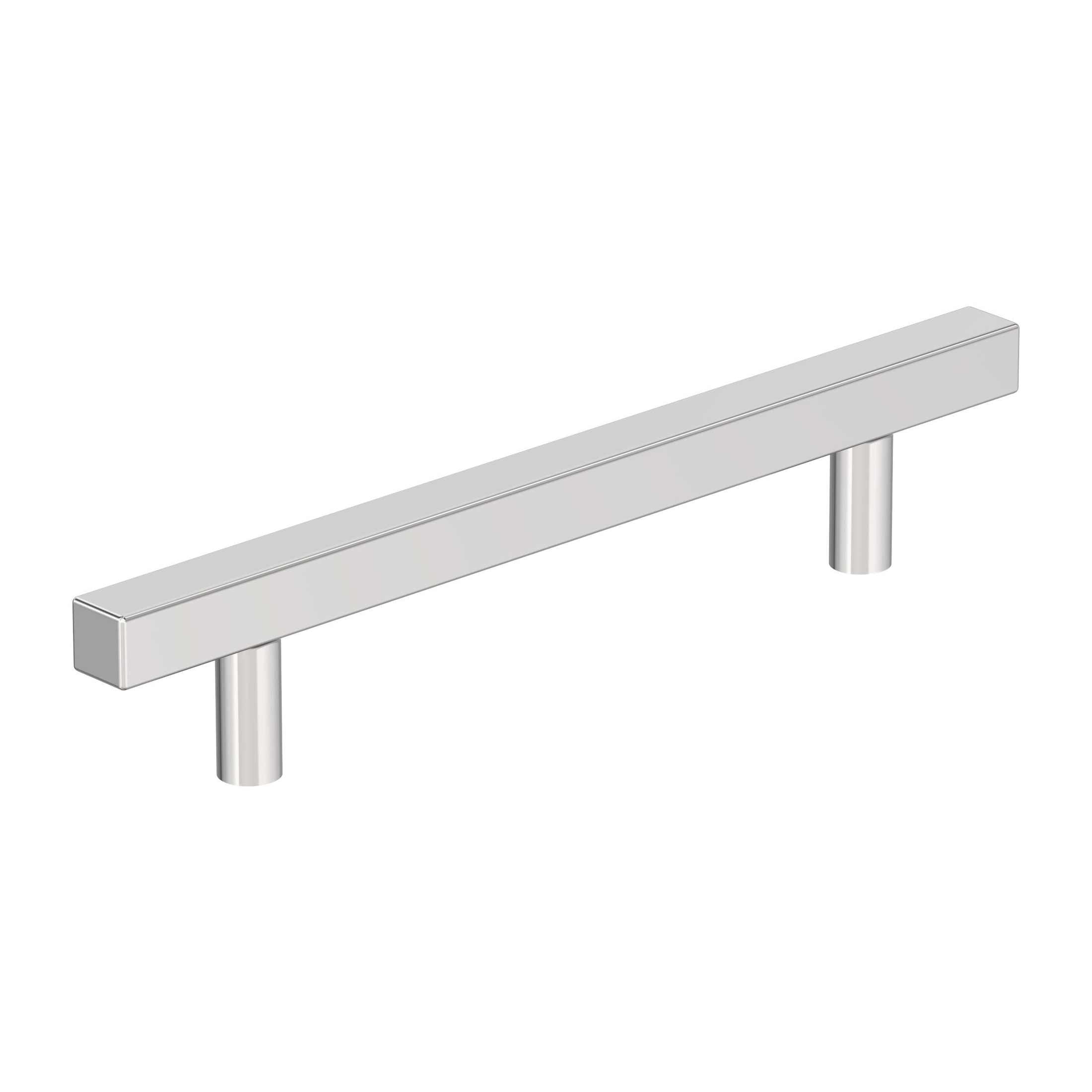 Bar Pulls Square 51/16 inch (128mm) CentertoCenter Polished Chrome Cabinet Pull