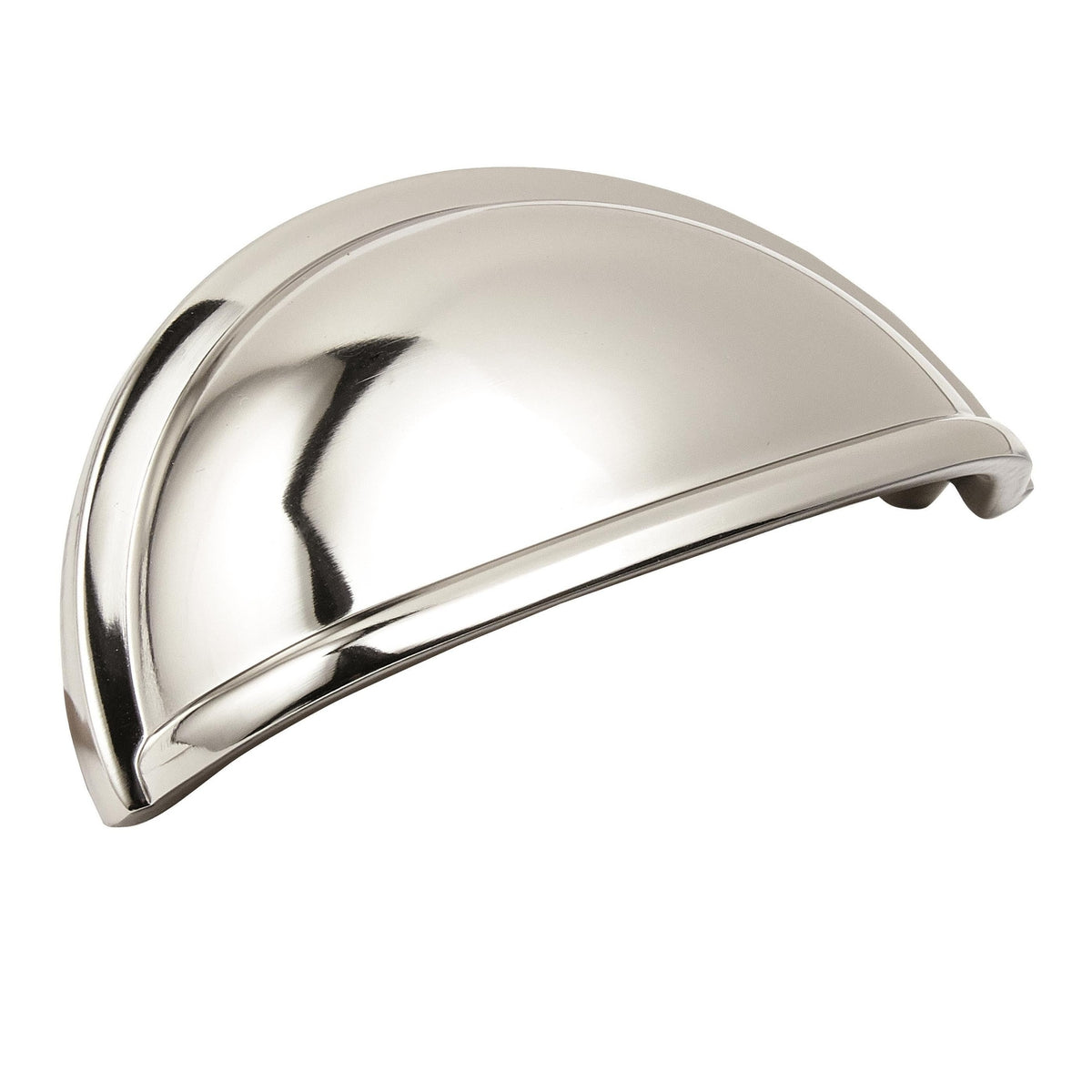 Cup Pulls 3 inch (76mm) CentertoCenter Polished Nickel Cabinet Cup Pull