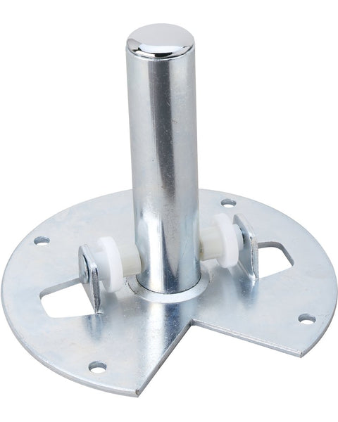 A silver metal mounting bracket with a central cylindrical post and a circular base plate, shown on a plain white background.