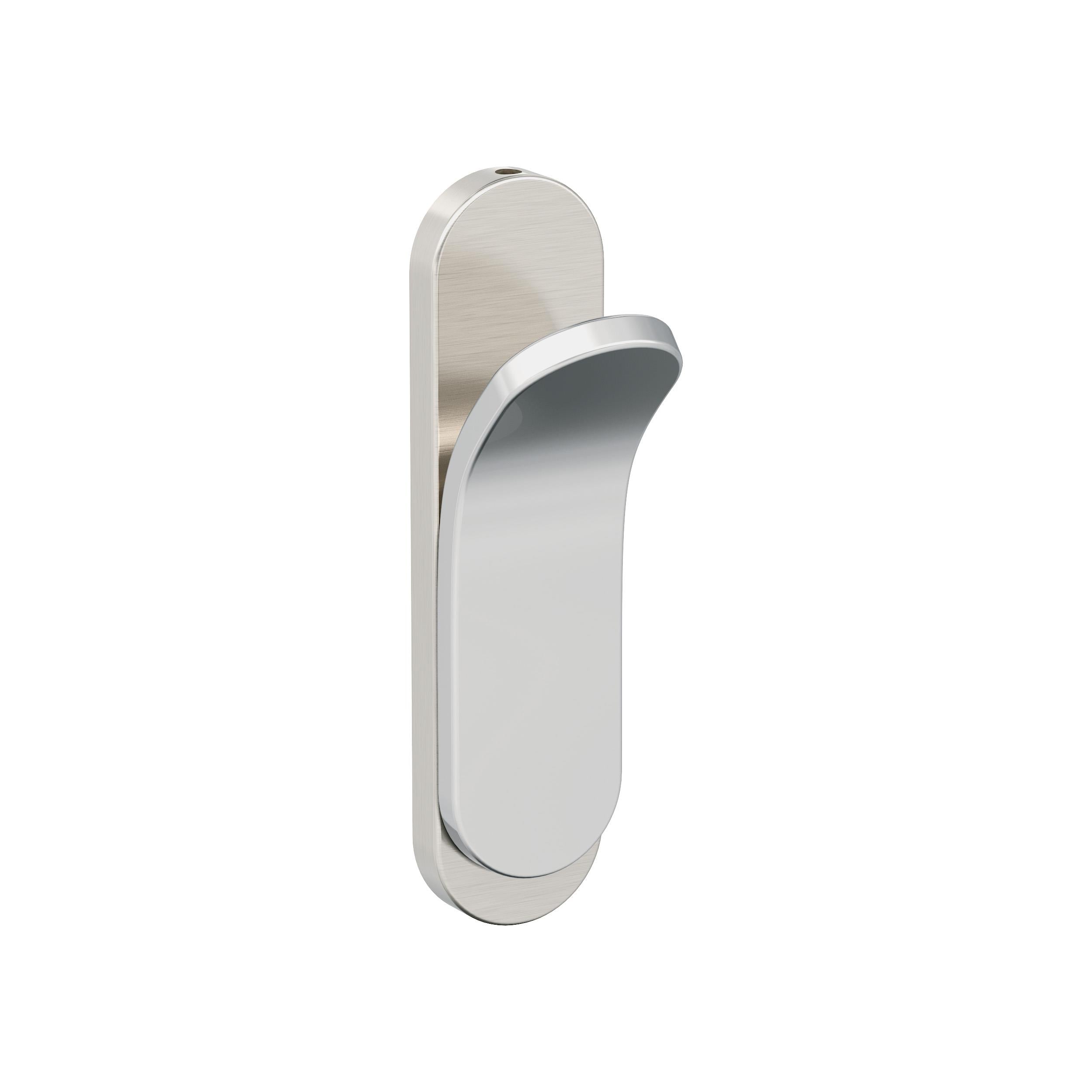 Unison Single Prong Satin Nickel/Polished Chrome Decorative Wall Hook