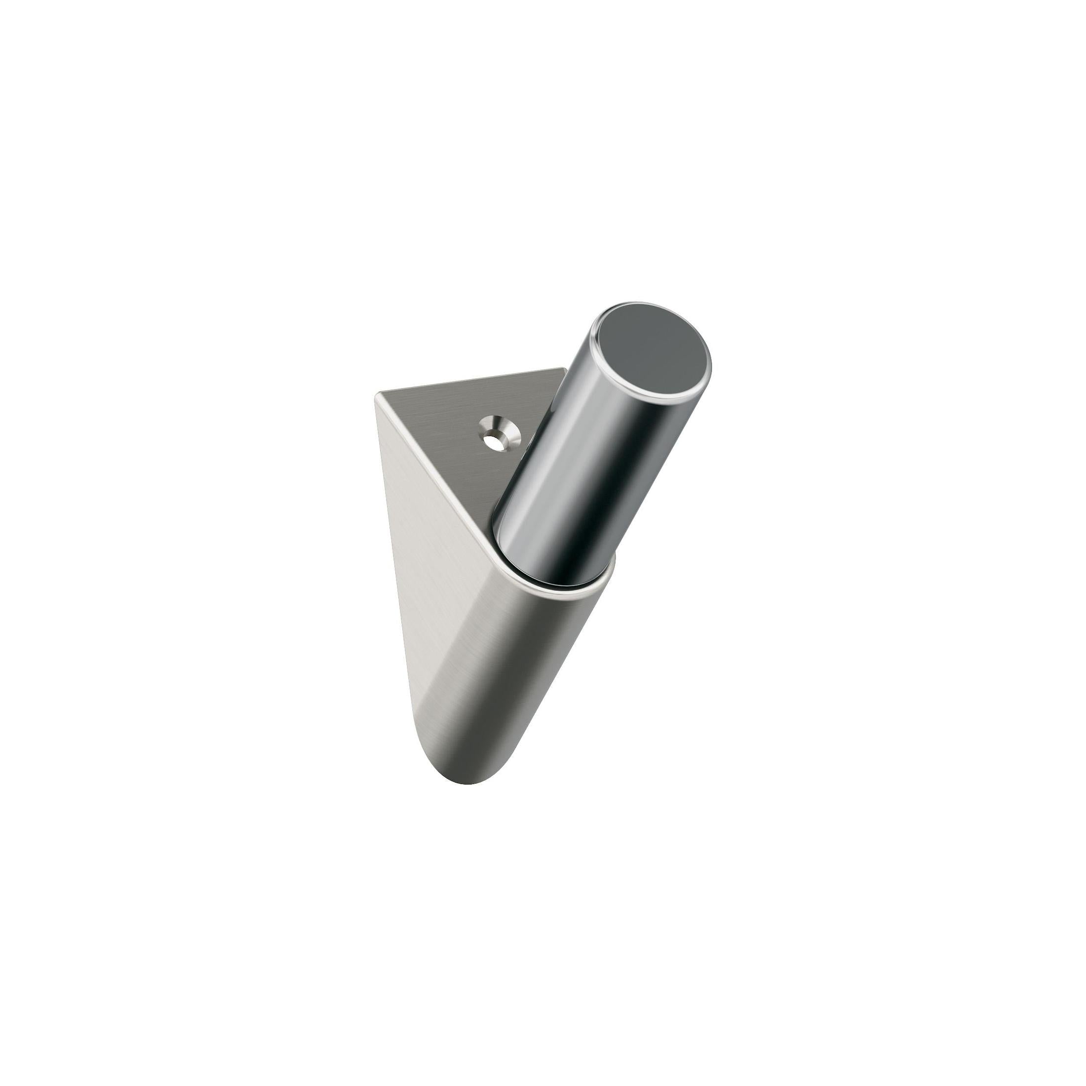Acclivity Single Prong Satin Nickel/Polished Chrome Decorative Wall Hook