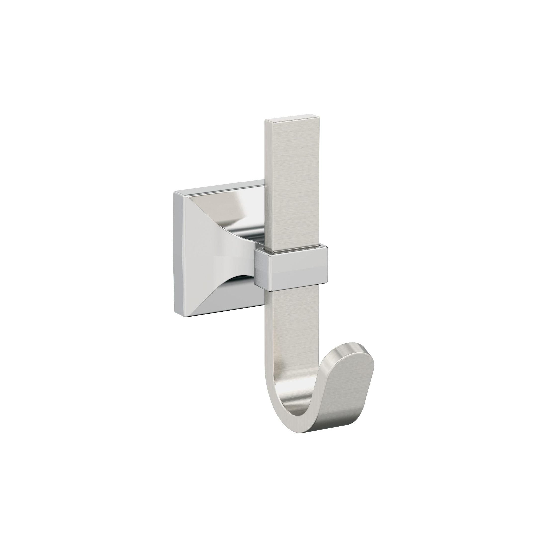 Burbank Single Prong Satin Nickel/Polished Chrome Decorative Wall Hook